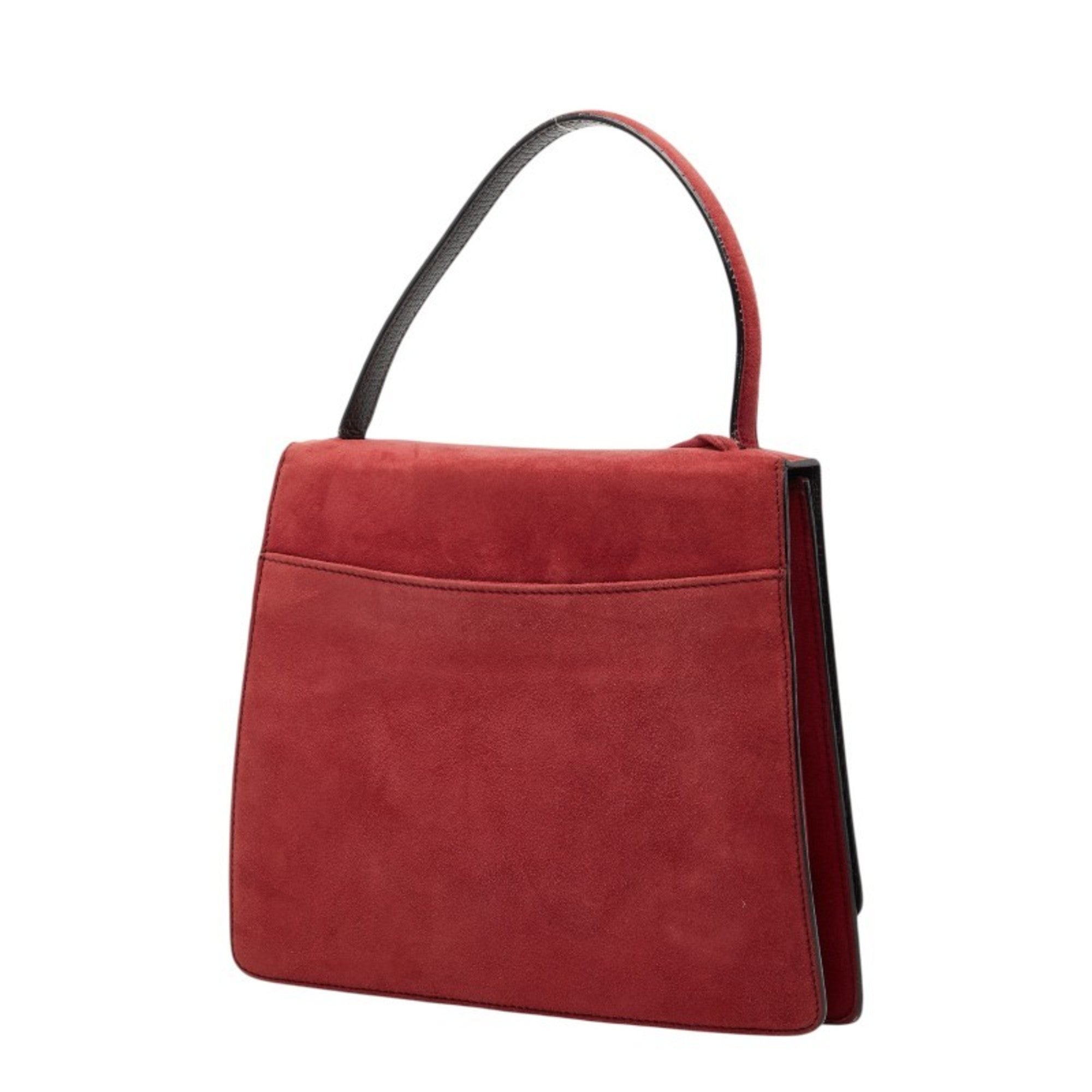 Loewe Red Color Suede Handbag Shoulder Bag (Pre-Owned)