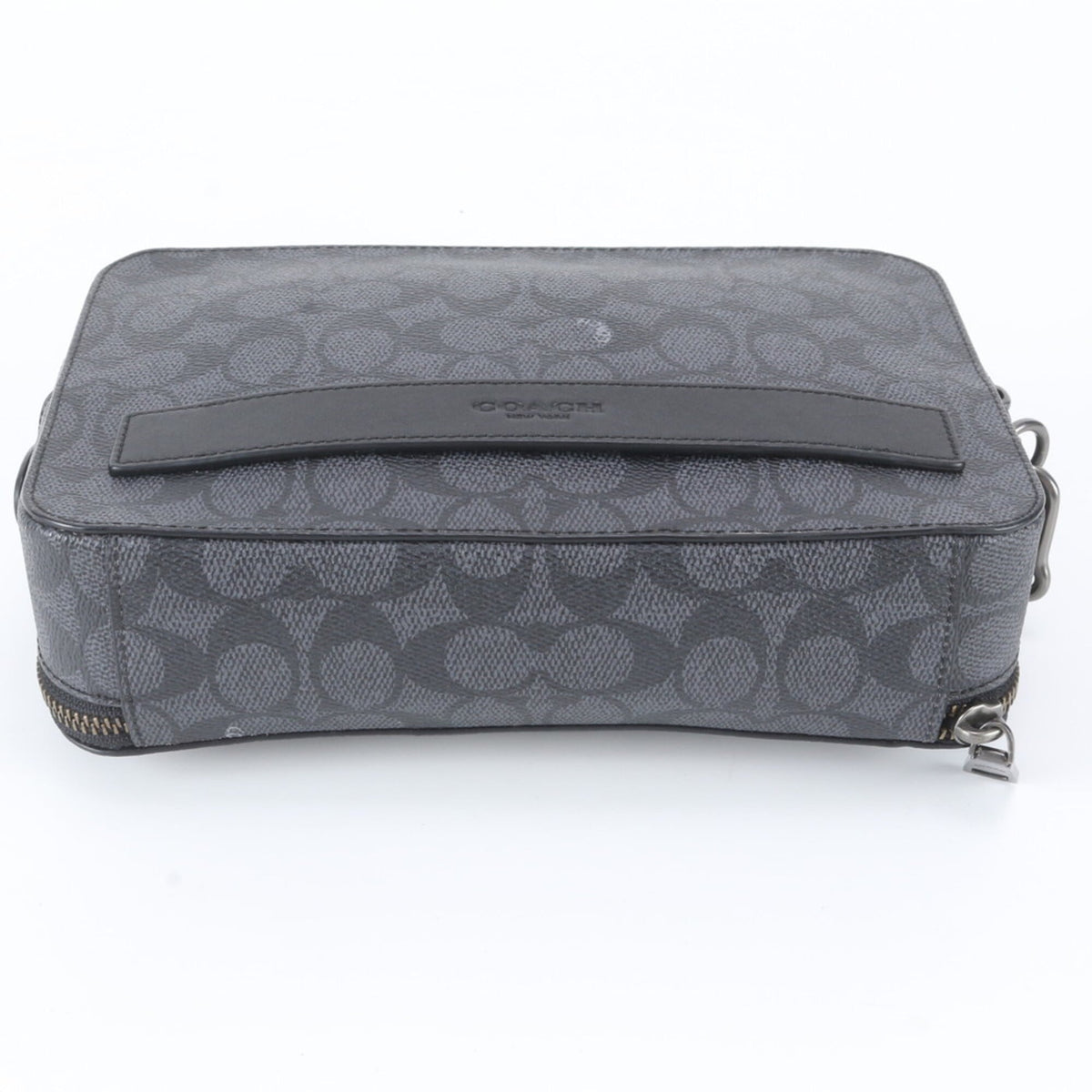 Coach Black Leather Coated Canvas Clutch Bag Pouch (Pre-Owned)