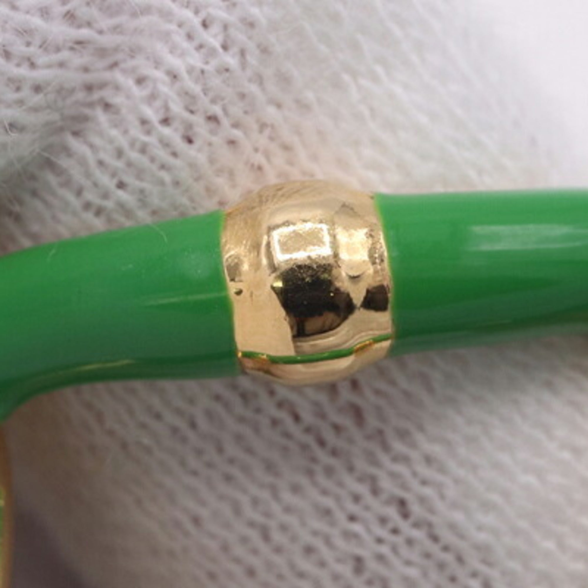 Bottega Veneta Gold Enamel Sterling Silver 925 Band Ring (Pre-Owned)