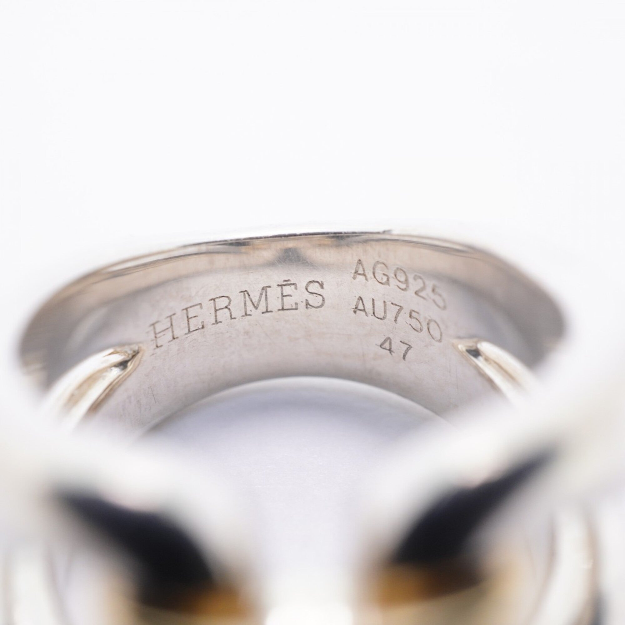 Hermes Yellow Gold (18K) Silver 925 Band Ring (Pre-Owned)