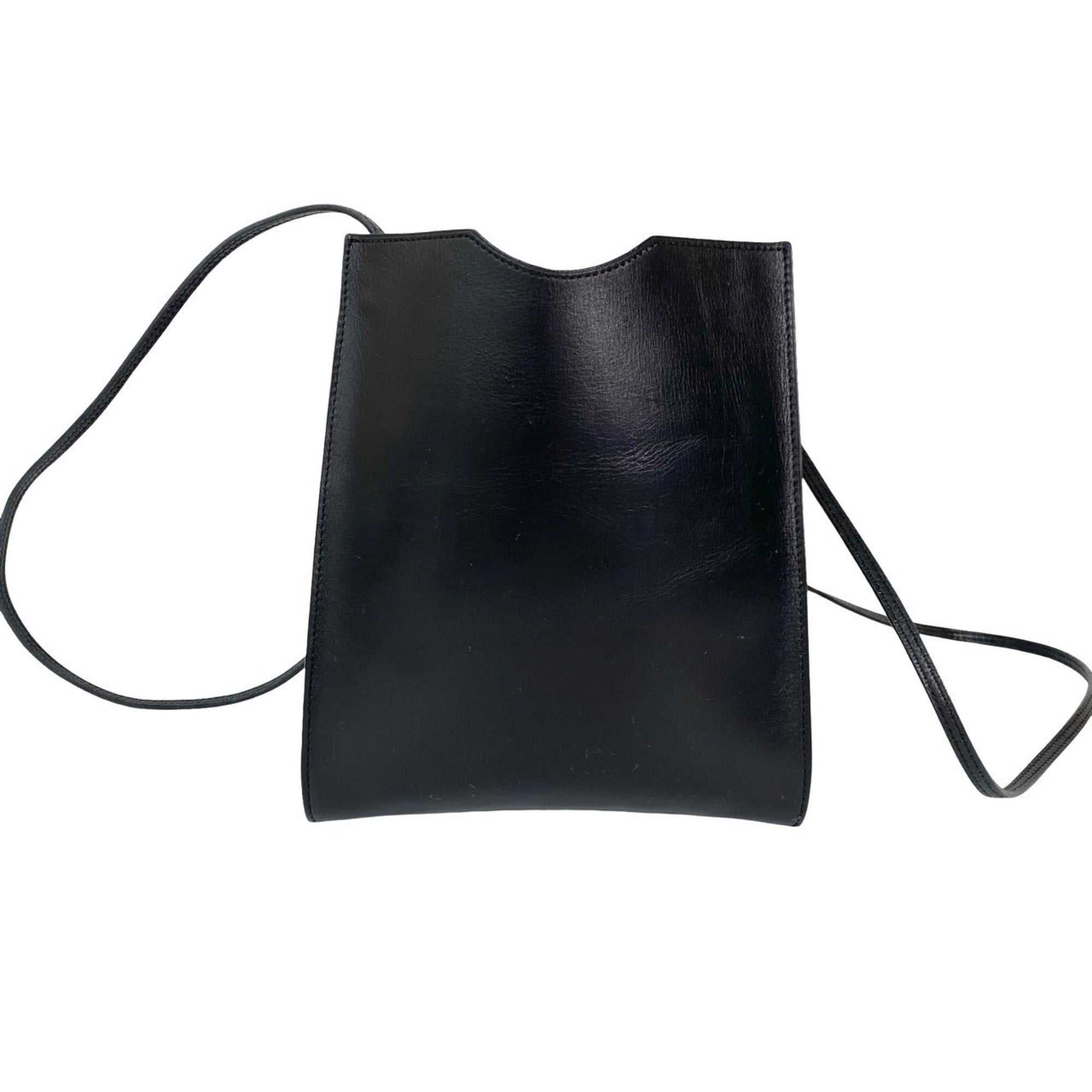 Hermes Black Leather Pochette Shoulder Bag (Pre-Owned)