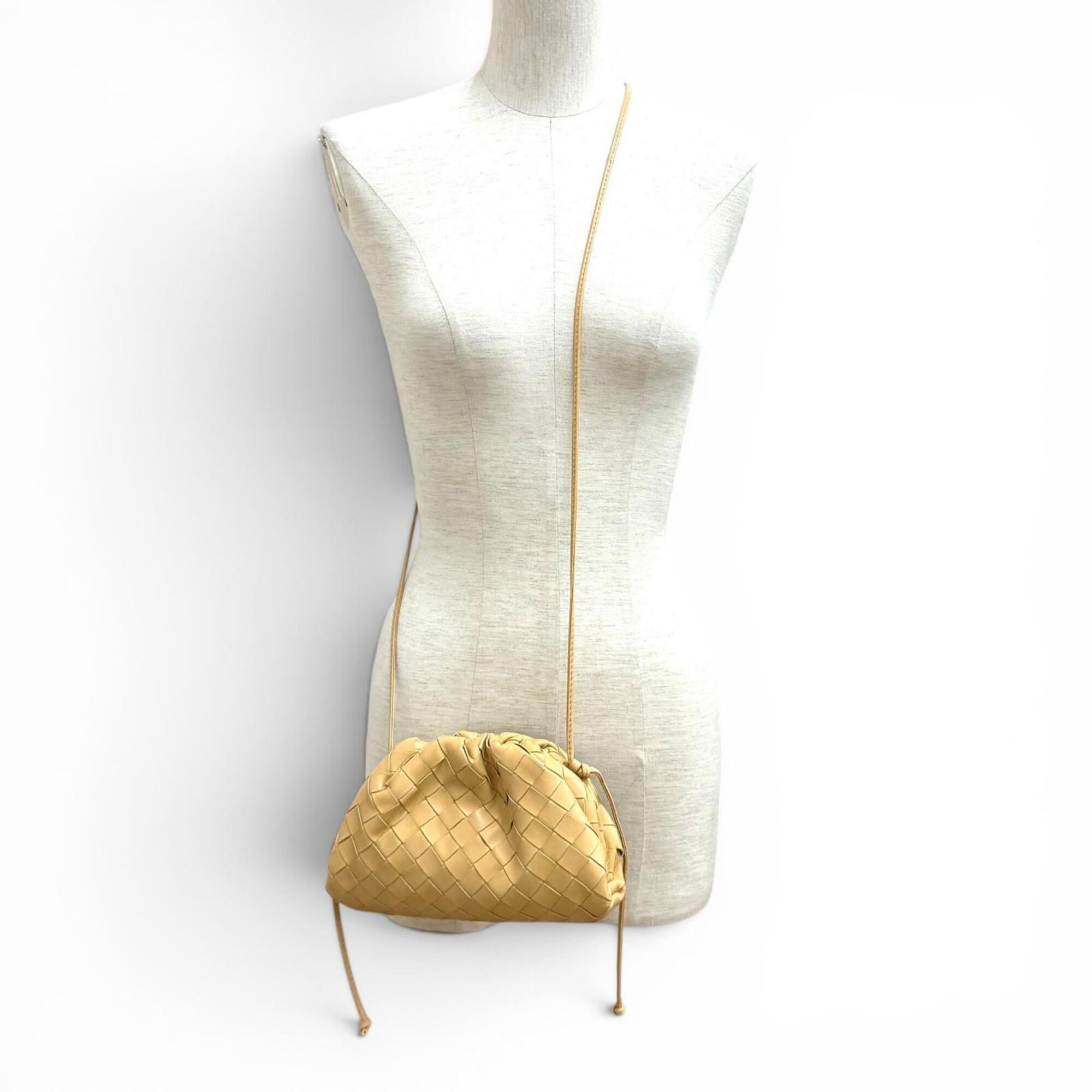 Bottega Veneta Beige Leather Pouch Shoulder Bag (Pre-Owned)