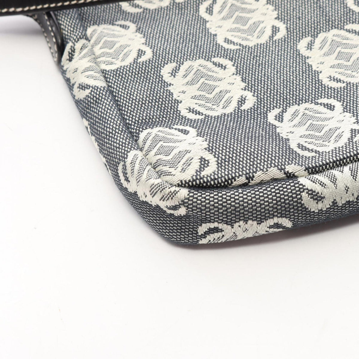 Loewe Black Gray White Canvas Leather Handbag Shoulder Bag (Pre-Owned)