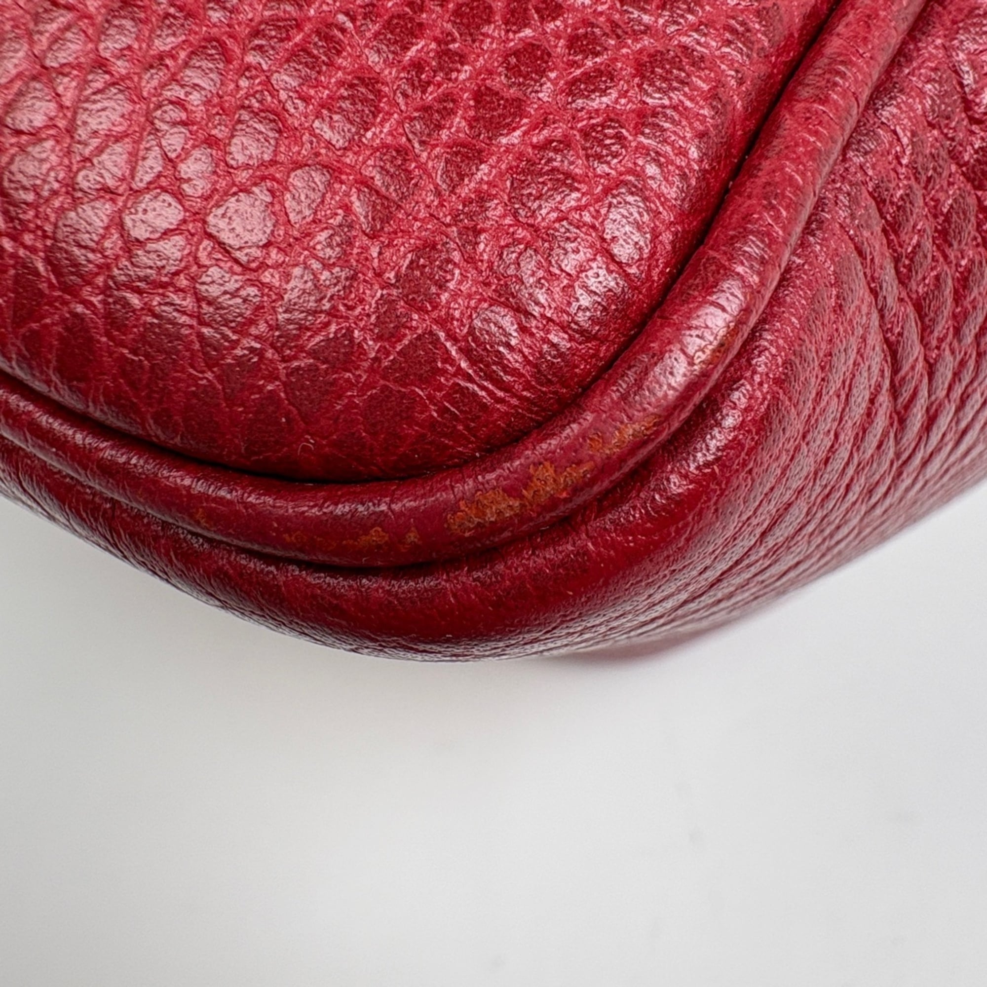 Gucci Beige Red Color Gg Canvas Leather Handbag (Pre-Owned)