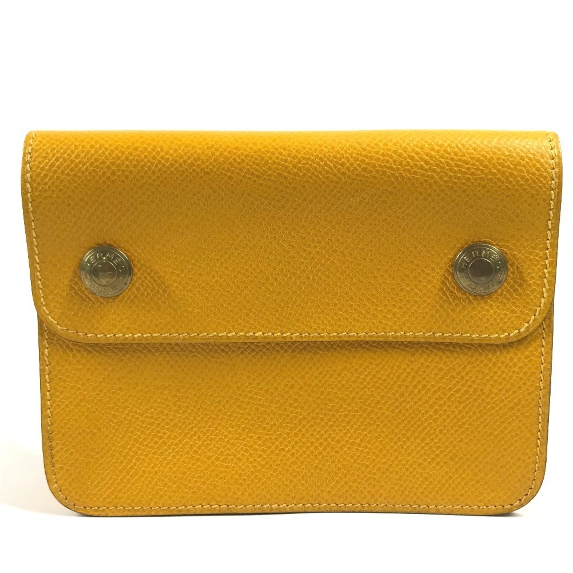 Hermes Yellow Courchevel Leather Fanny Pack Pochette Sling Bag (Pre-Owned)
