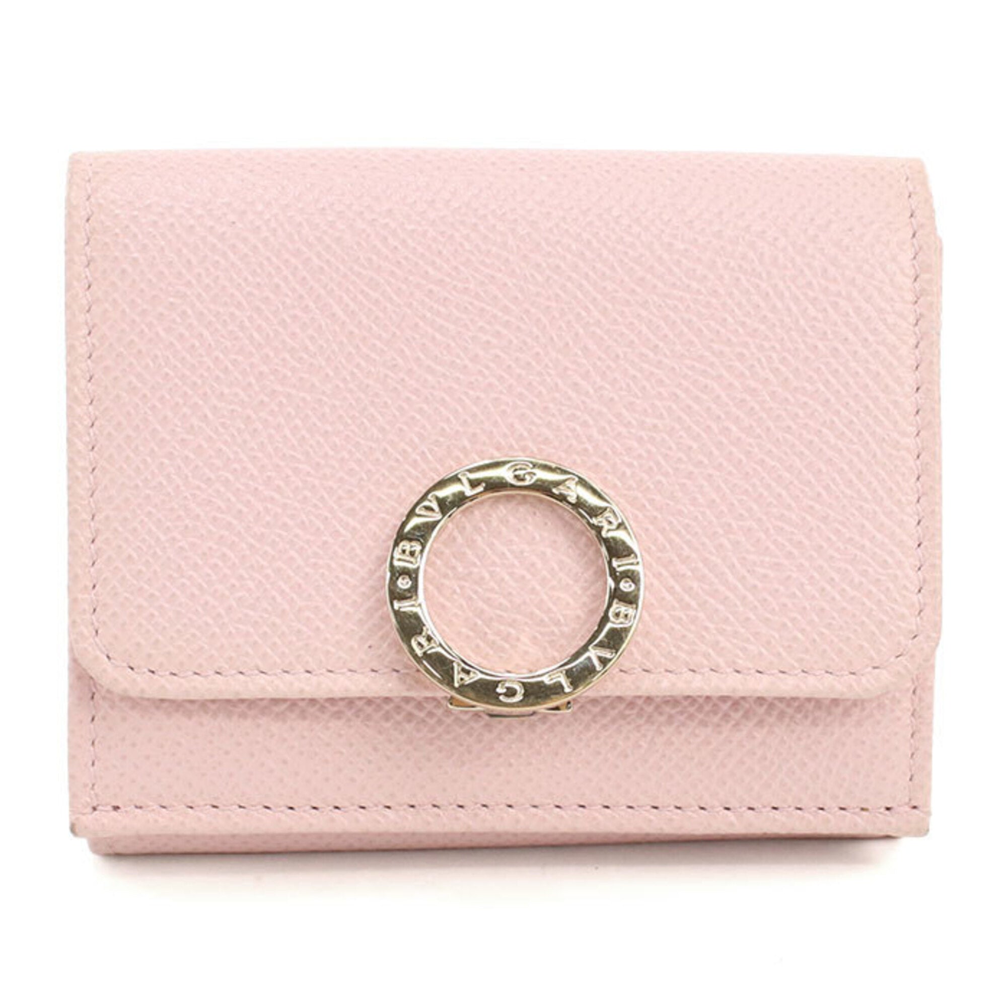 Bvlgari Pink Leather Wallet (Tri-Fold) (Pre-Owned)