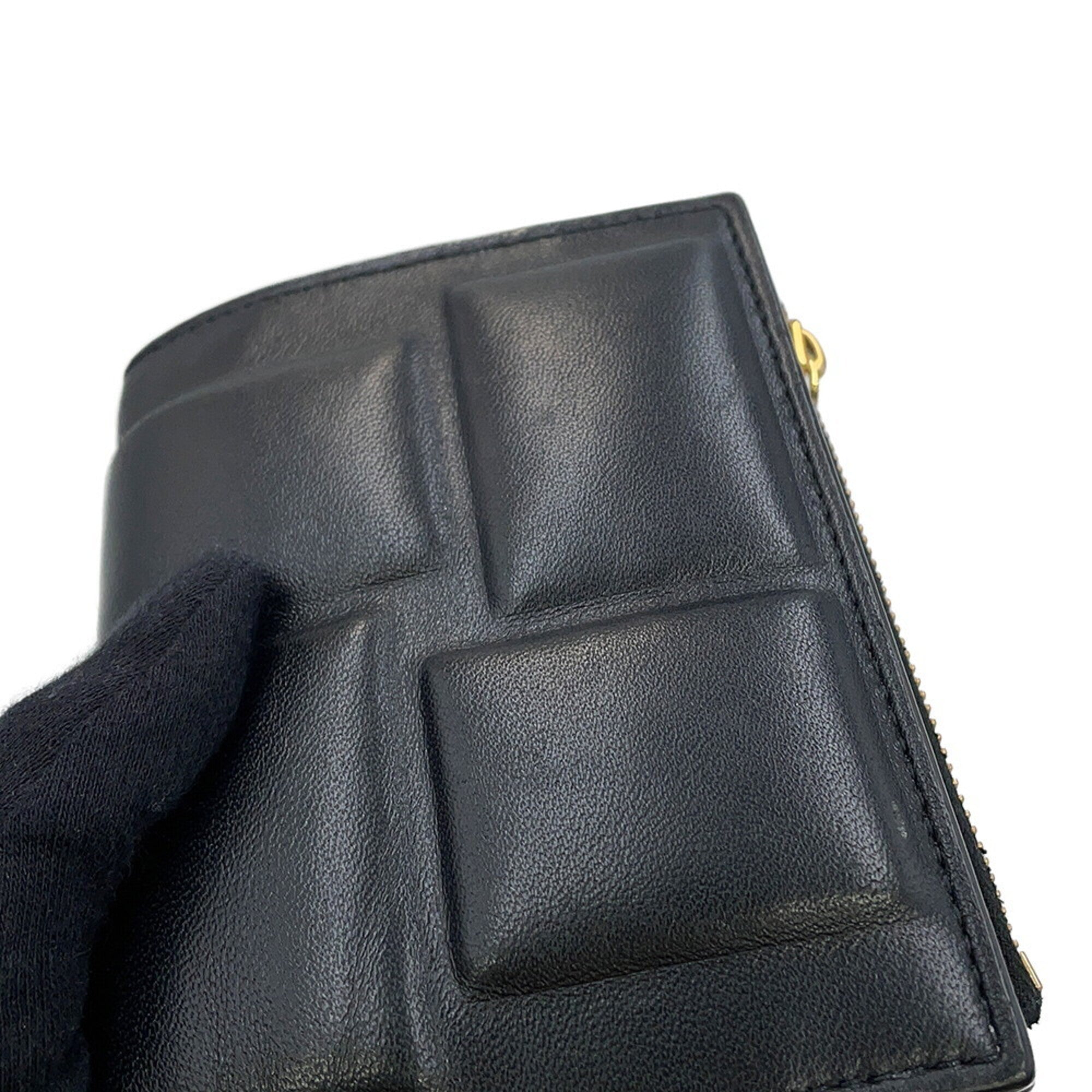 Bottega Veneta Black Leather Wallet (Bi-Fold) (Pre-Owned)