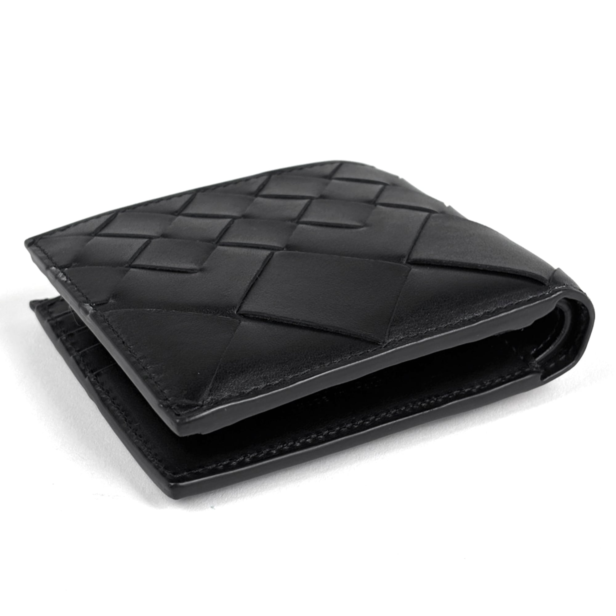 Bottega Veneta Intrecciato Black Leather Wallet (Bi-Fold) (Pre-Owned)
