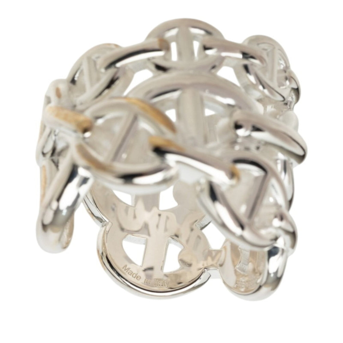 Hermes Silver Silver 925 Band Ring (Pre-Owned)