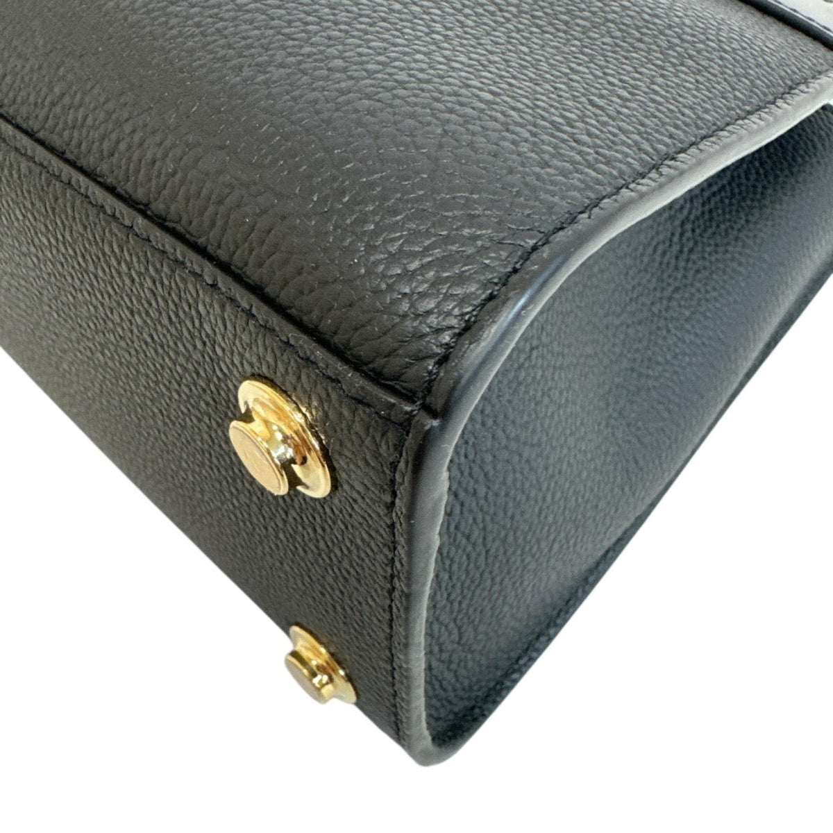 Louis Vuitton Black Leather Handbag Shoulder Bag (Pre-Owned)