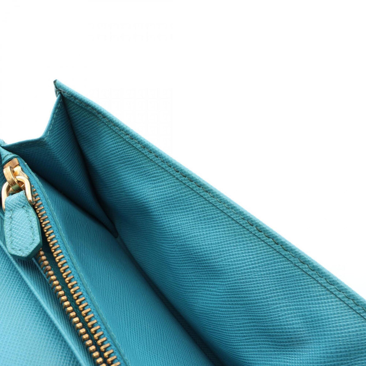 Prada Blue Leather Long Wallet (Bi-Fold) (Pre-Owned)