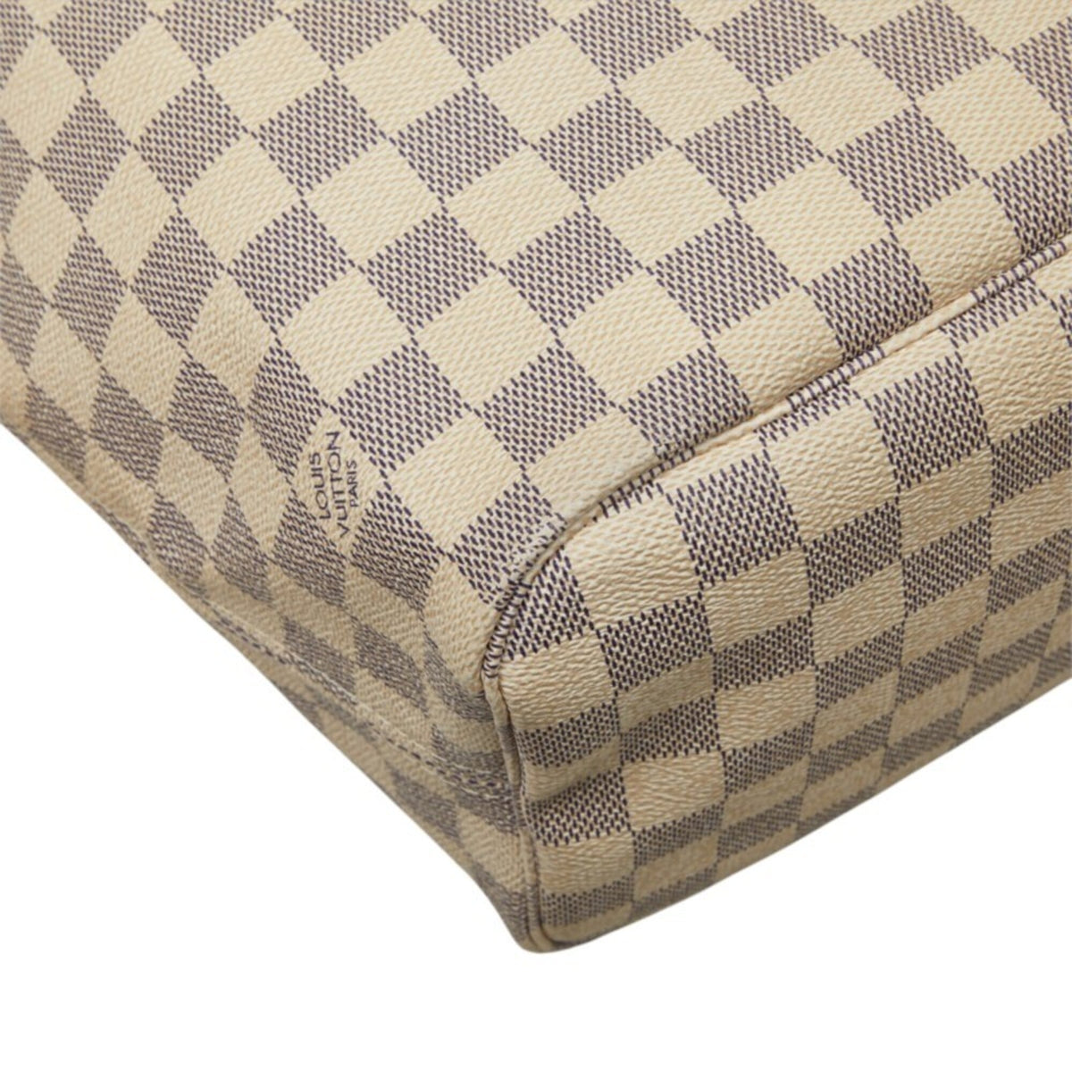 Louis Vuitton Damier Azur Ivory White Pvc Leather Shoulder Bag Tote Bag (Pre-Owned)