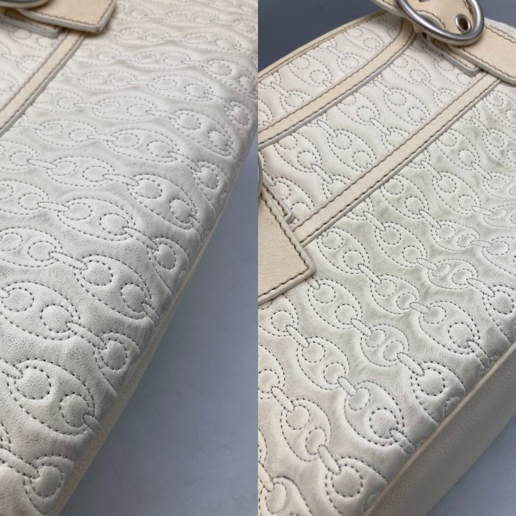 Celine Boogie Off-White Leather Handbag (Pre-Owned)