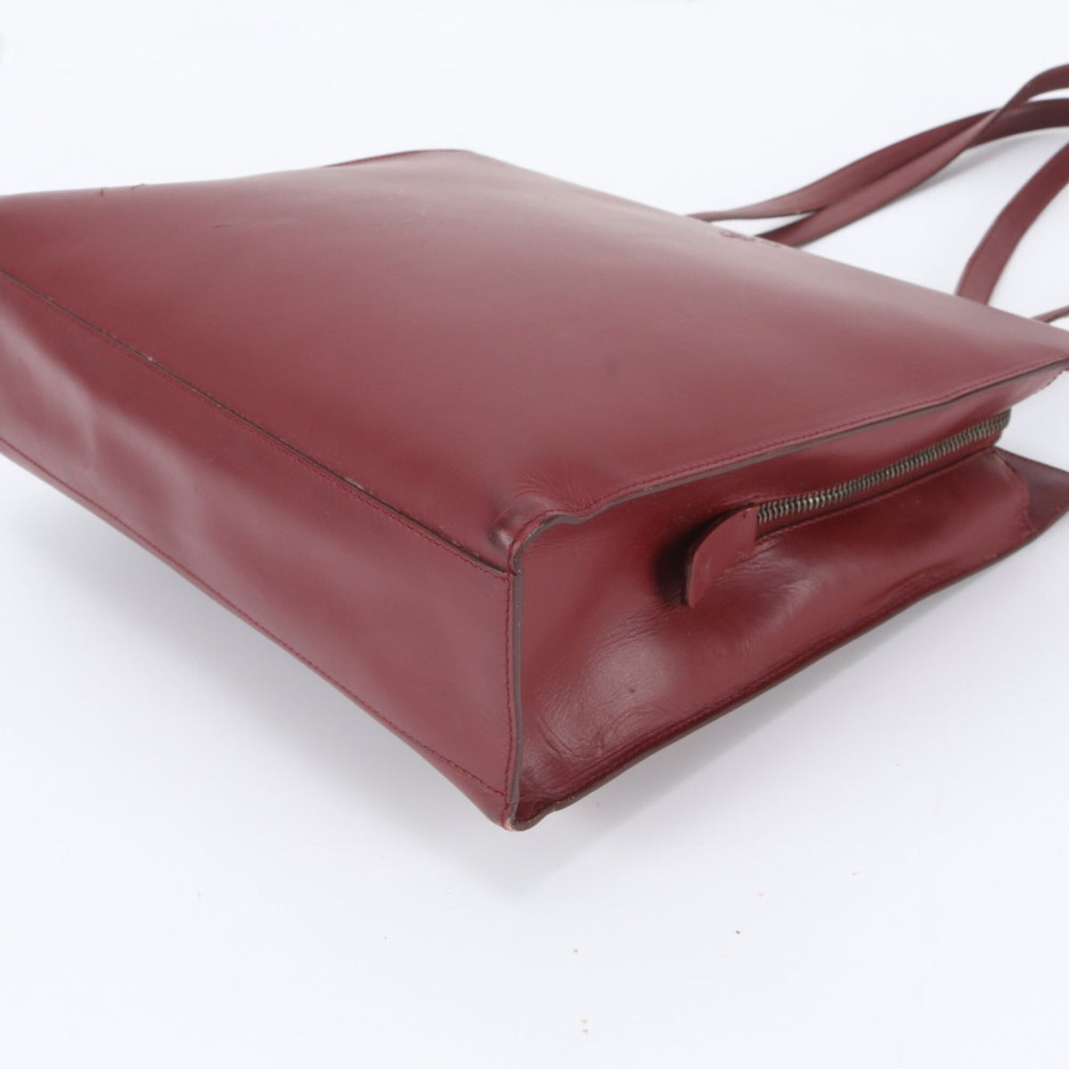 Prada Red Color Wine Leather Handbag Shoulder Bag Tote Bag (Pre-Owned)