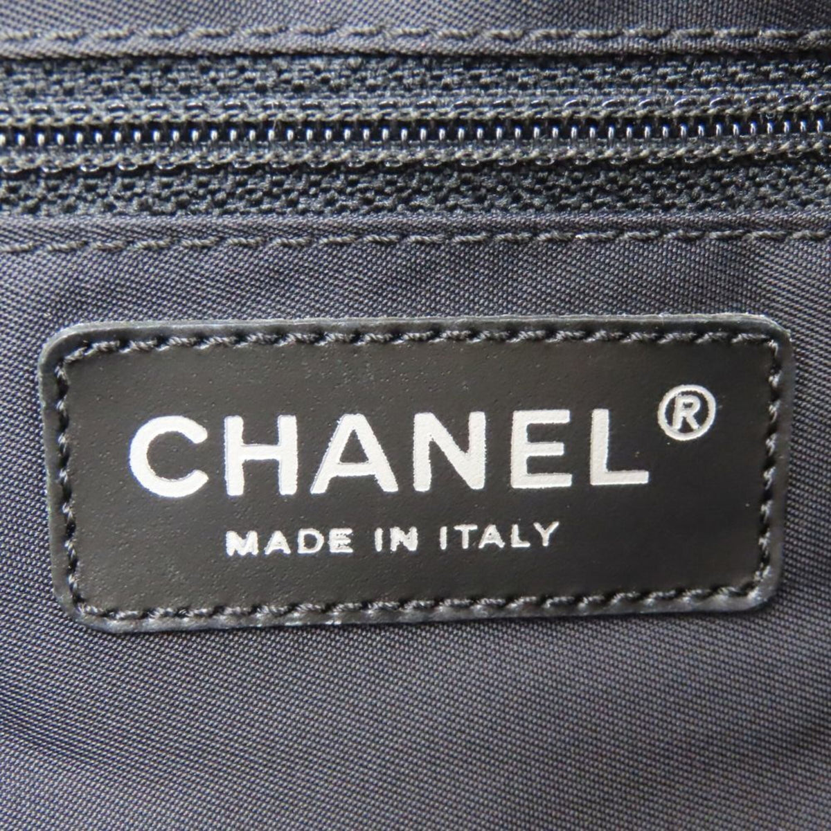 Chanel New Travel Line Black Jacquard Nylon Leather Tote Bag (Pre-Owned)