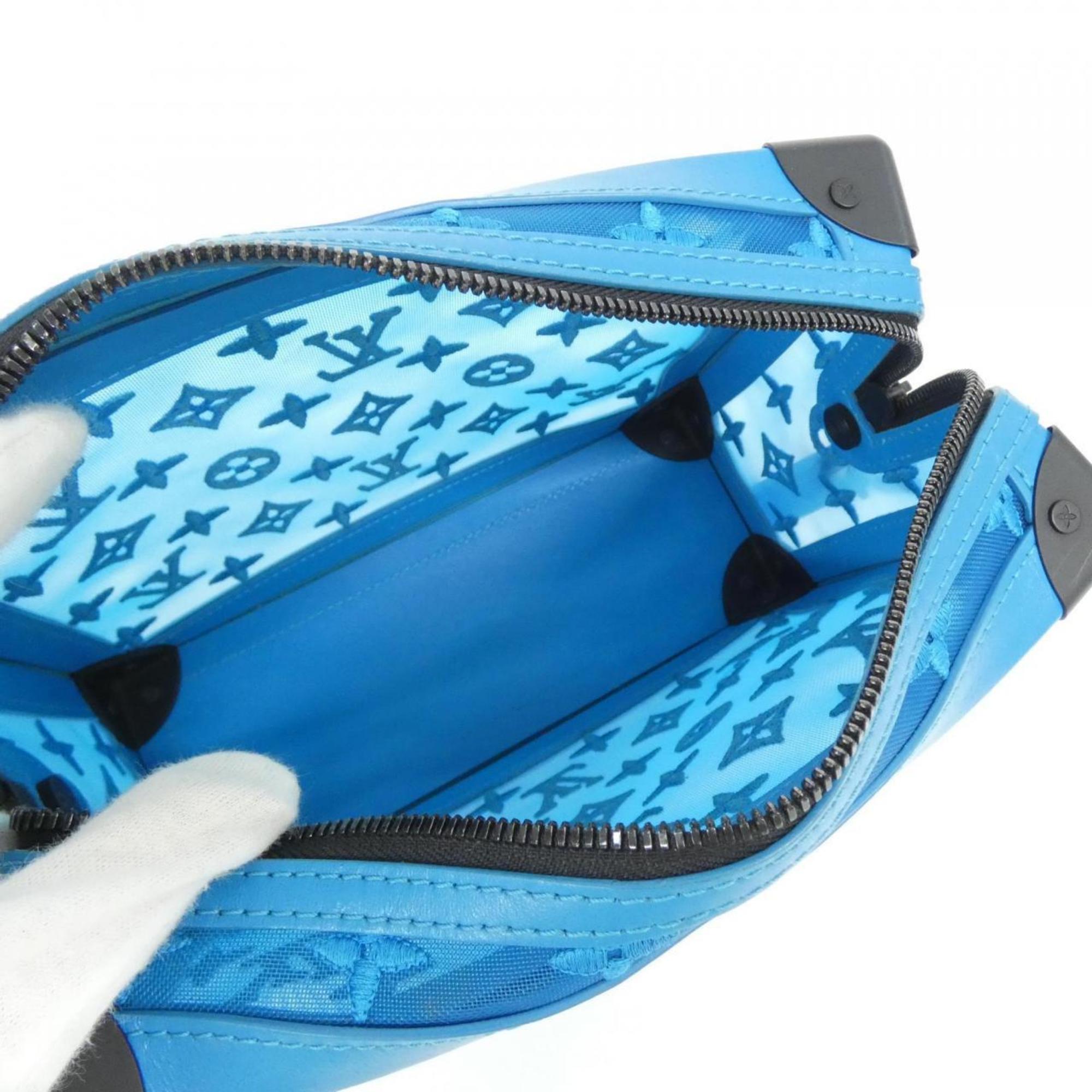 Louis Vuitton Turquoise Leather Nylon Shoulder Bag (Pre-Owned)