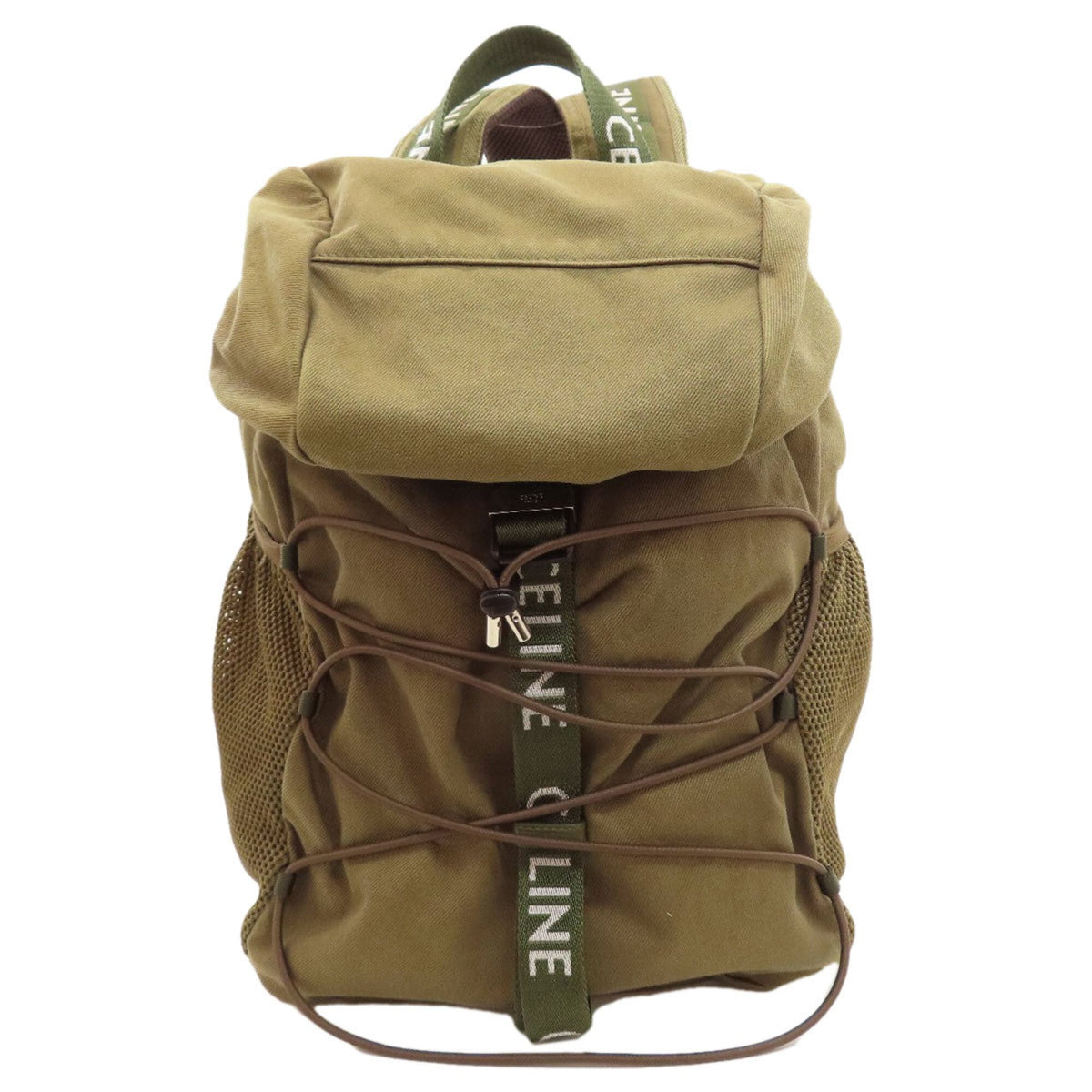 Celine Green Khaki Canvas Backpack (Pre-Owned)
