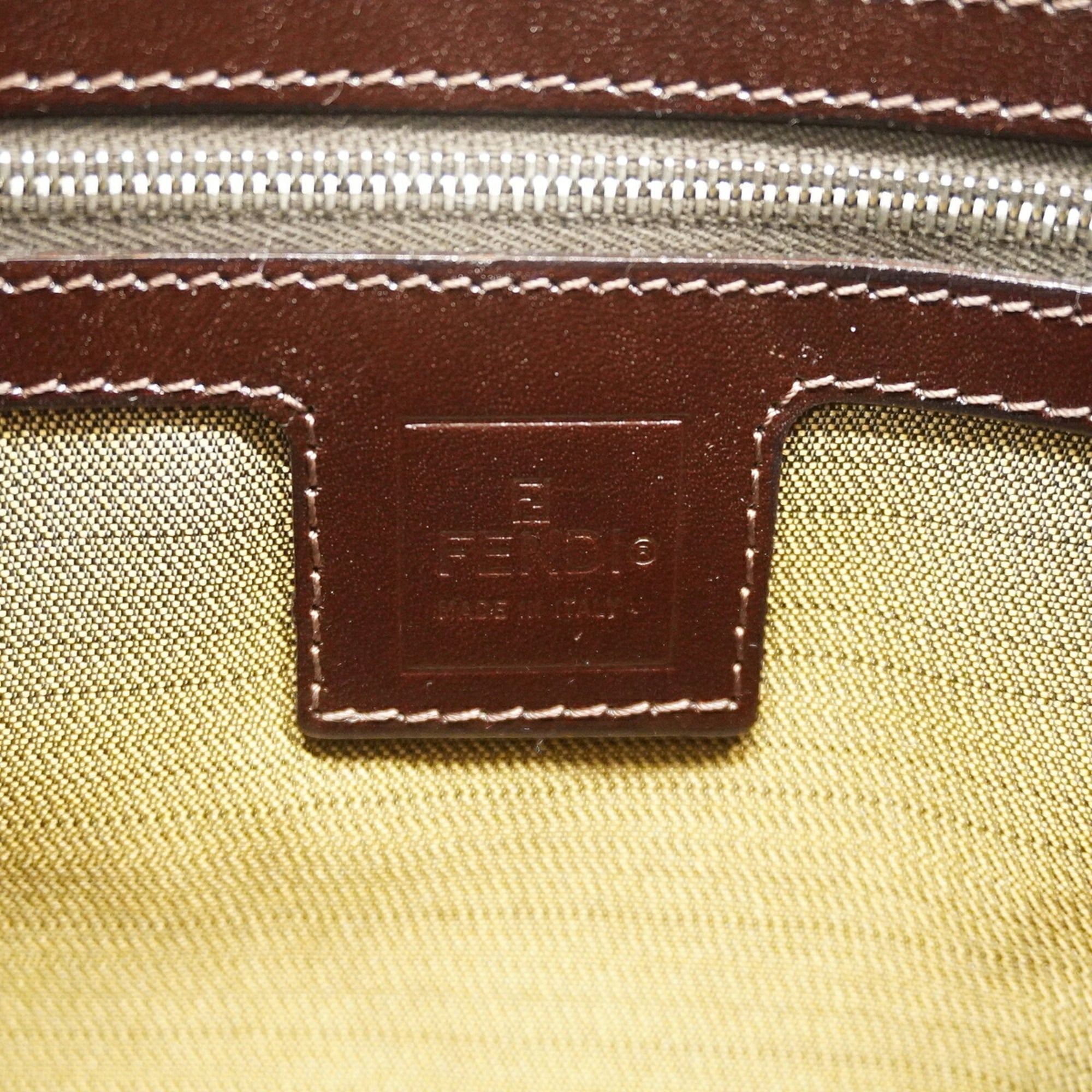 Fendi Brown Nylon Canvas Handbag (Pre-Owned)