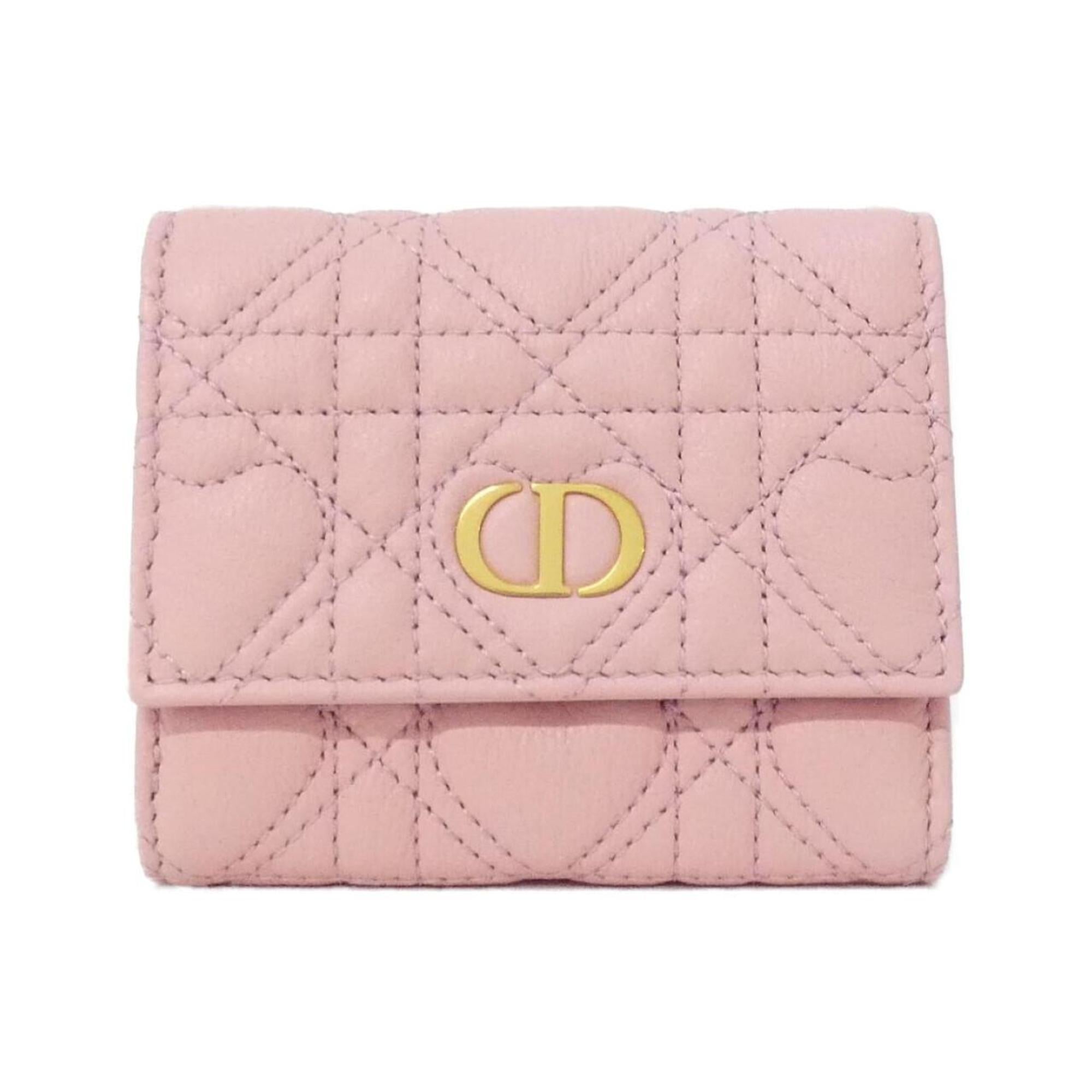 Christian Dior Pink Leather Wallet (Tri-Fold) (Pre-Owned)