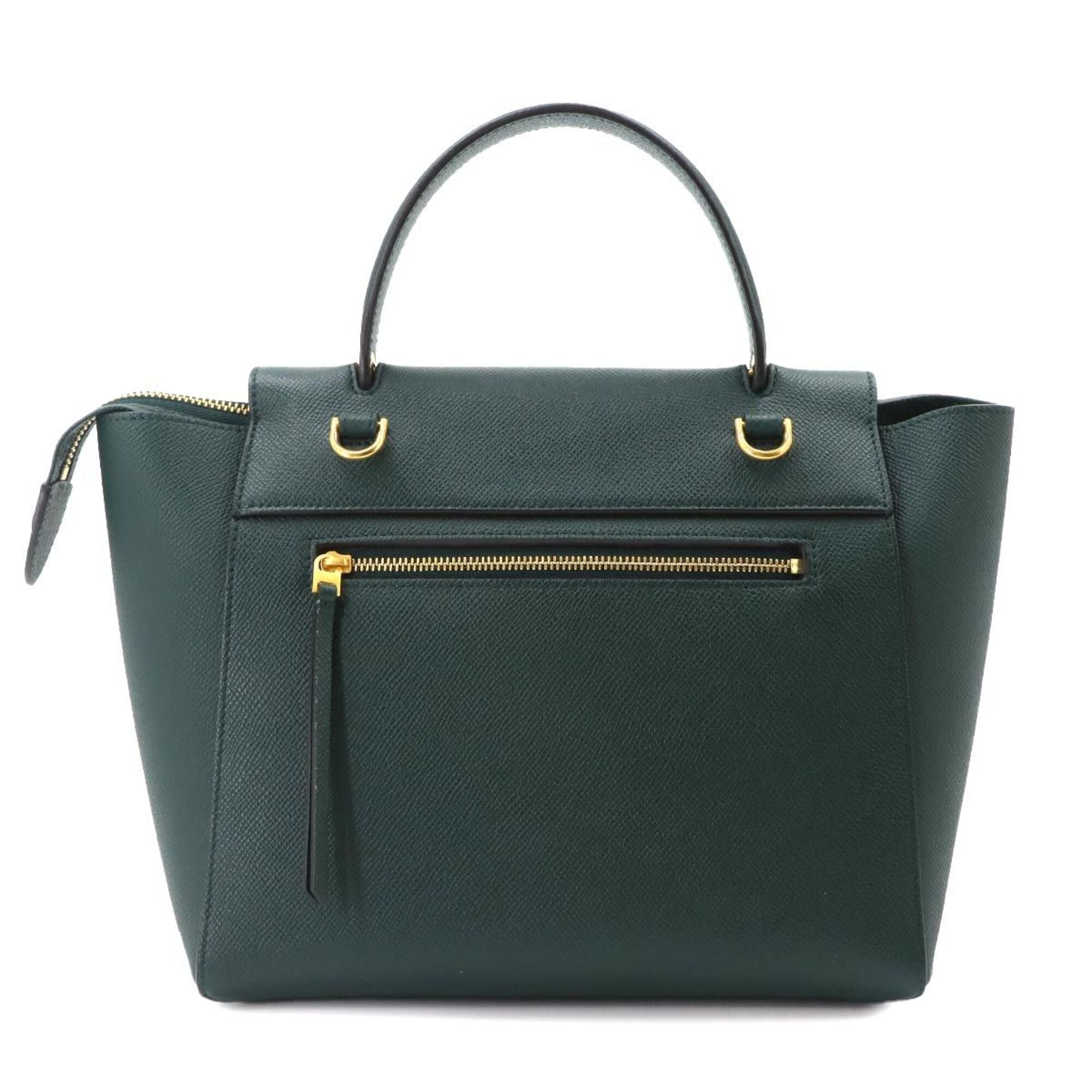 Celine Dark Green Leather Fanny Pack Handbag (Pre-Owned)