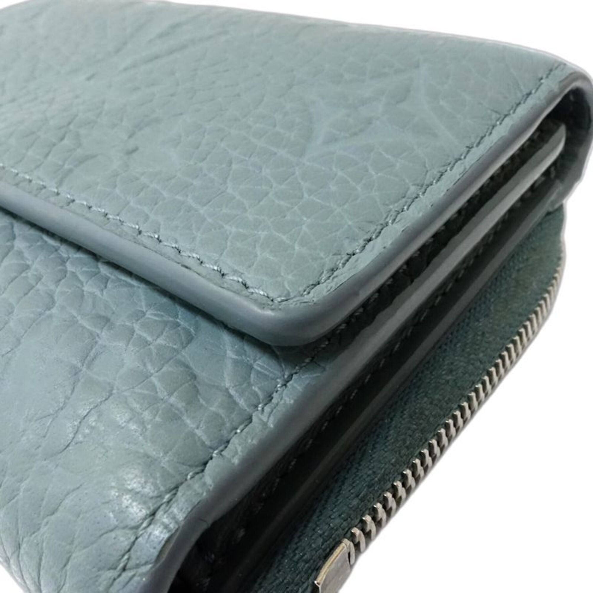 Louis Vuitton Green Leather Wallet (Tri-Fold) (Pre-Owned)