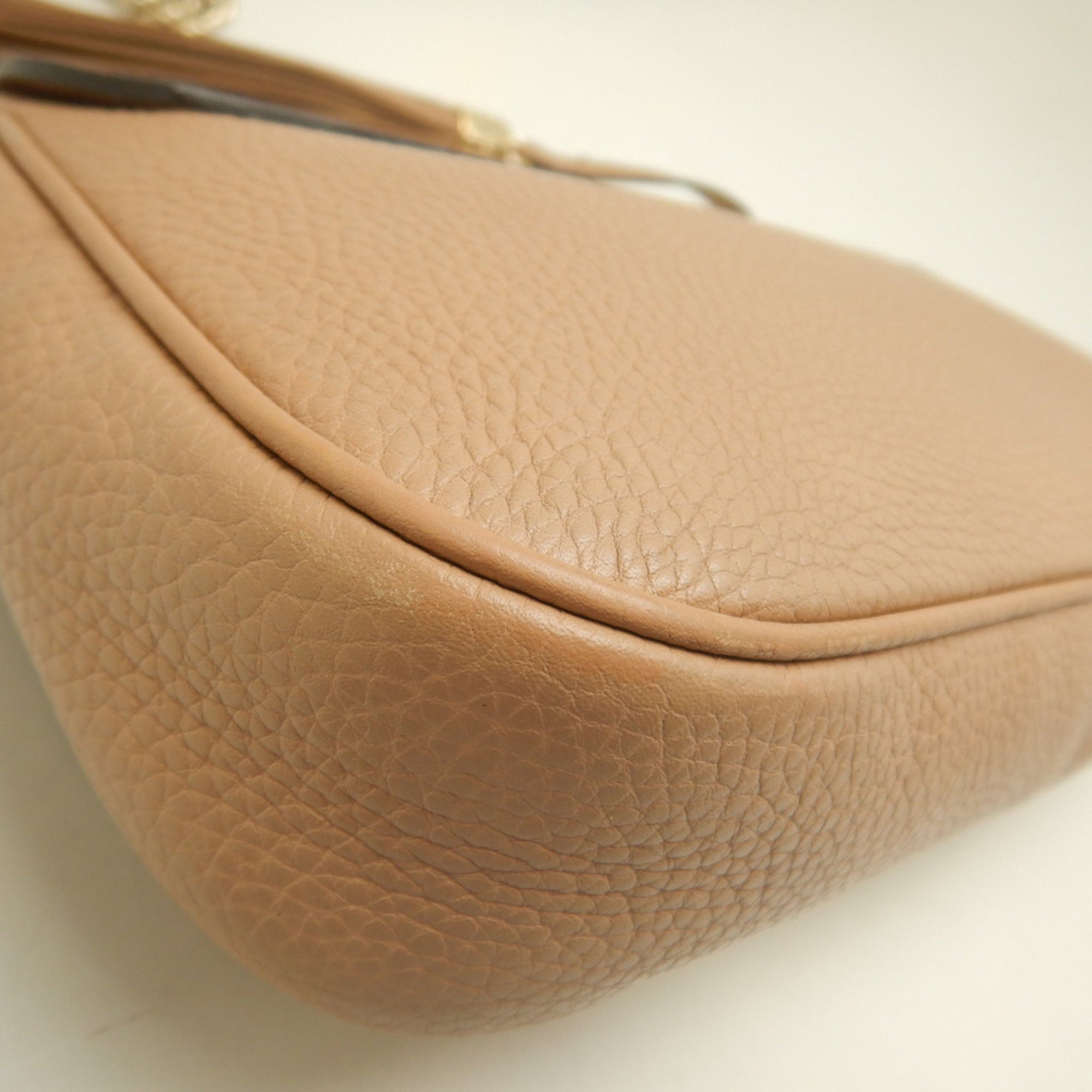 Gucci Pink Beige Leather Shoulder Bag (Pre-Owned)