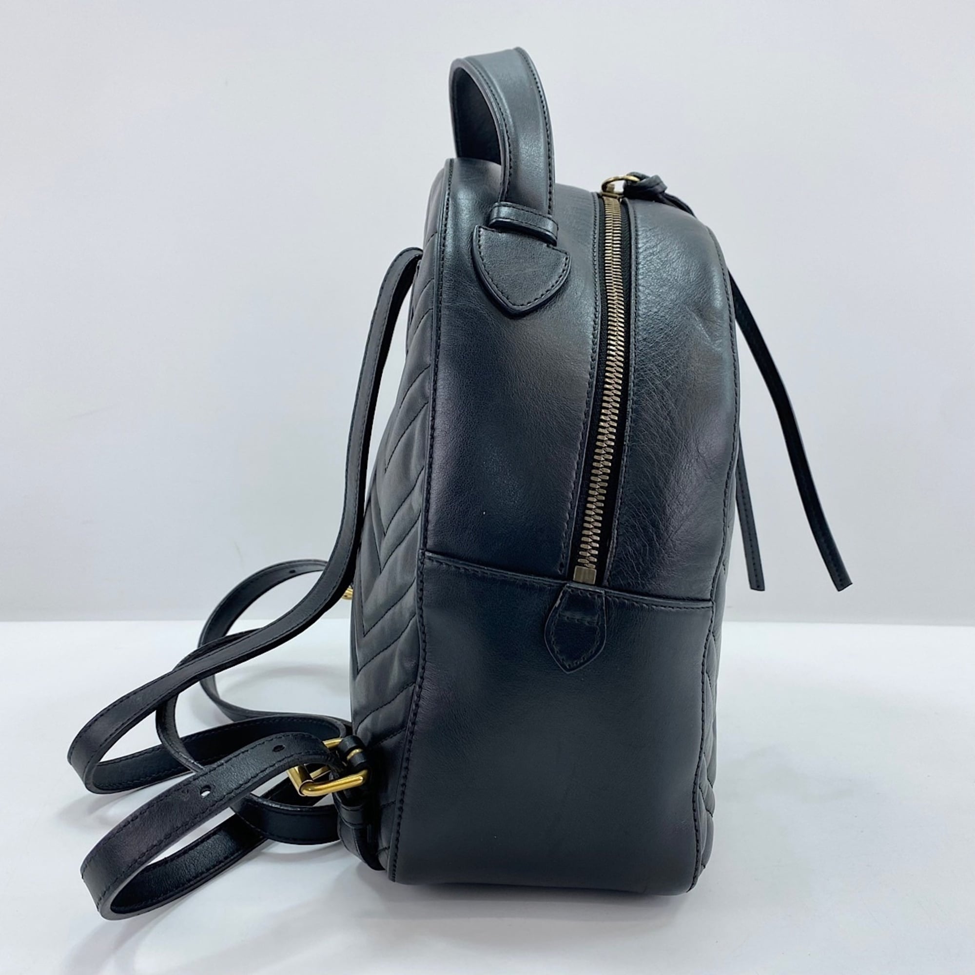 Gucci Gg Marmont Black Backpack (Pre-Owned)