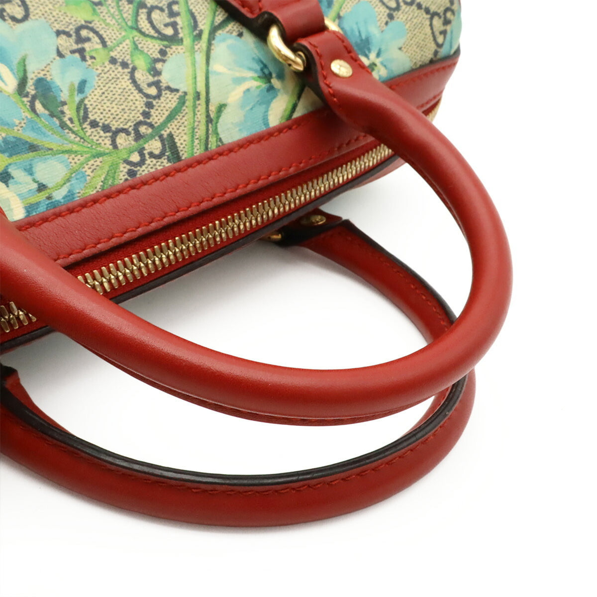 Gucci Beige Blue Multi-Color Red Color Gg Supreme Canvas Leather Boston Bag Handbag Shoulder Bag (Pre-Owned)