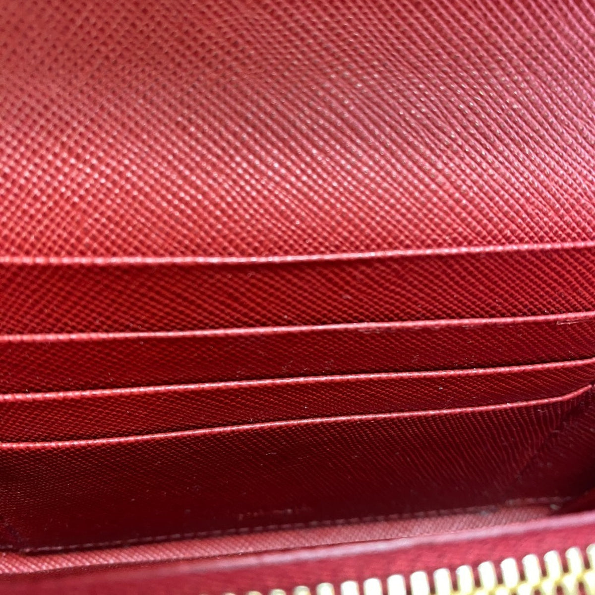 Prada Saffiano Red Color Leather Wallet (Bi-Fold) (Pre-Owned)