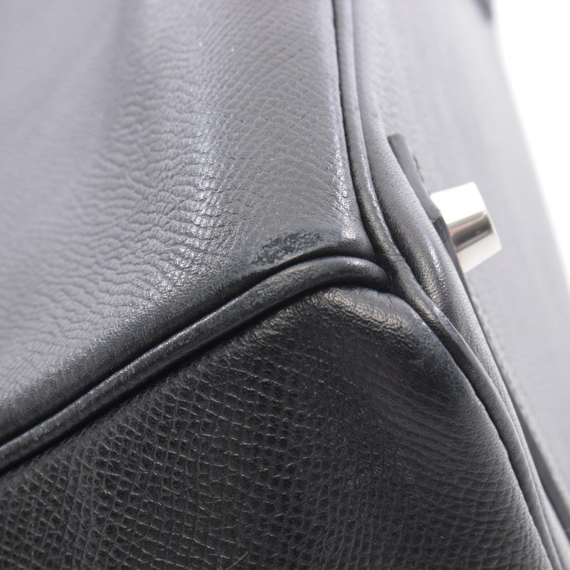 Hermes Black Leather Handbag (Pre-Owned)