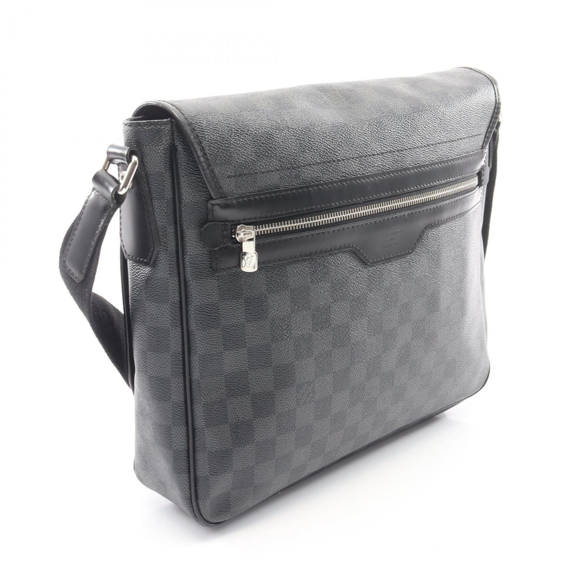 Louis Vuitton Black Coated Canvas Pvc Damier Graphite Leather Handbag Shoulder Bag (Pre-Owned)