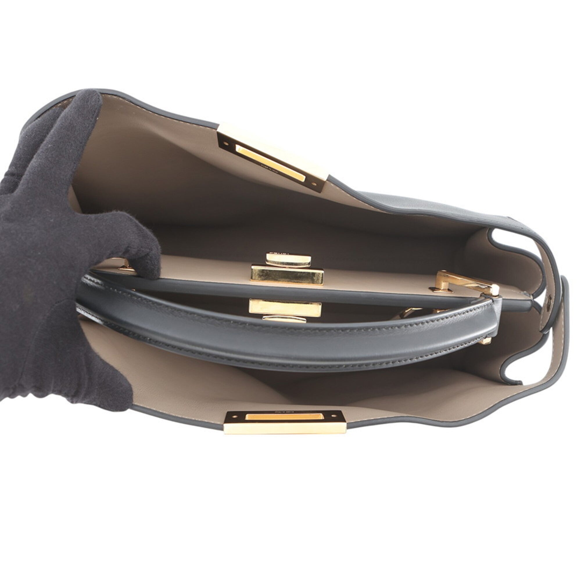 Fendi Black Leather Handbag Shoulder Bag (Pre-Owned)