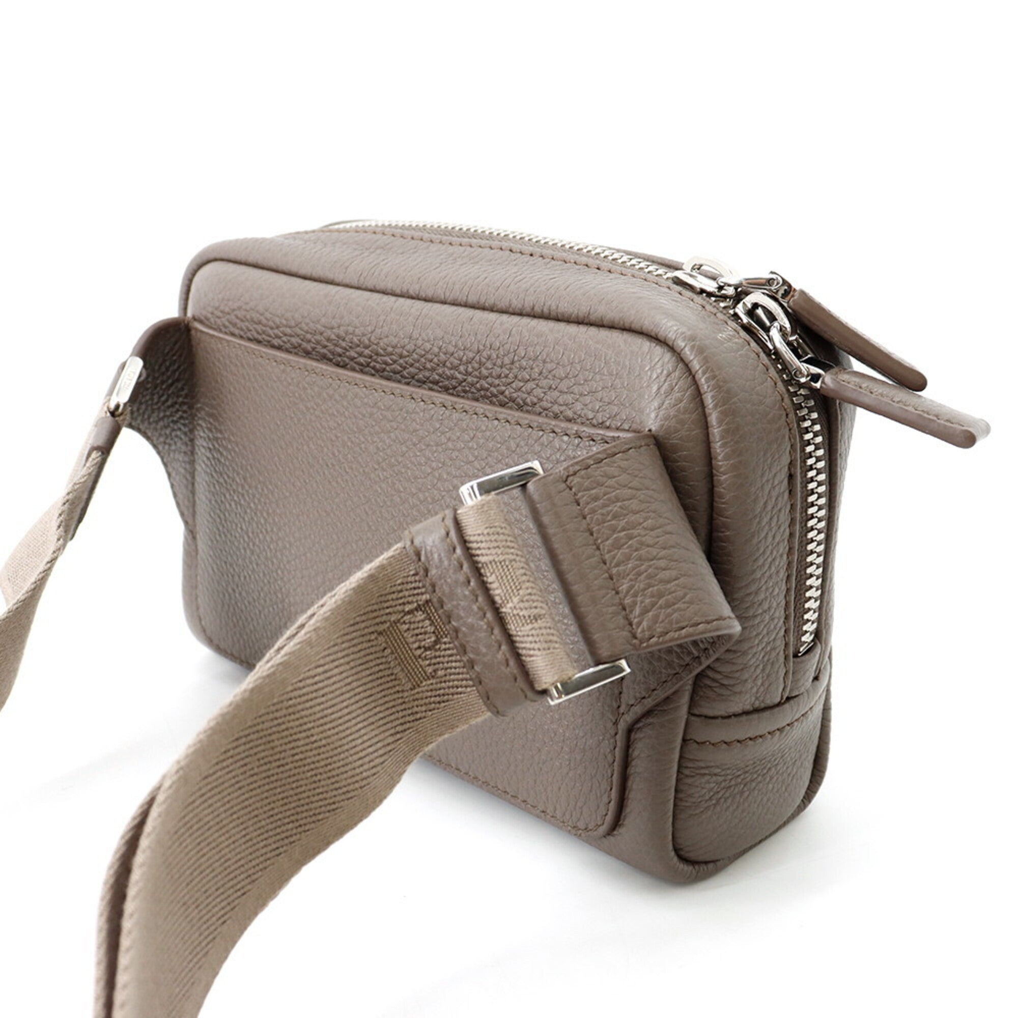 Prada Grayish Leather Shoulder Bag Sling Bag (Pre-Owned)
