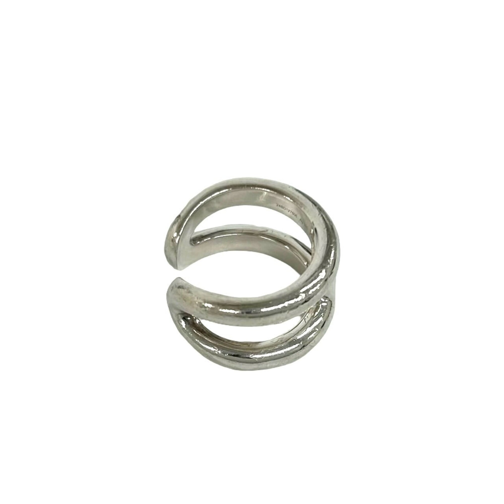Hermes Silver Silver 925 Band Ring (Pre-Owned)