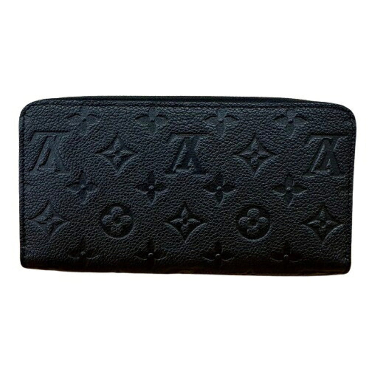 Louis Vuitton Black Leather Long Wallet (Bi-Fold) (Pre-Owned)