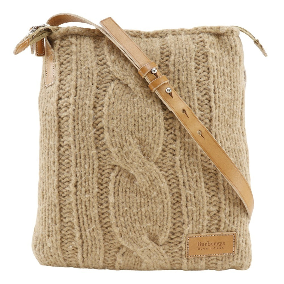 Burberry Blue Label Beige Wool Shoulder Bag (Pre-Owned)
