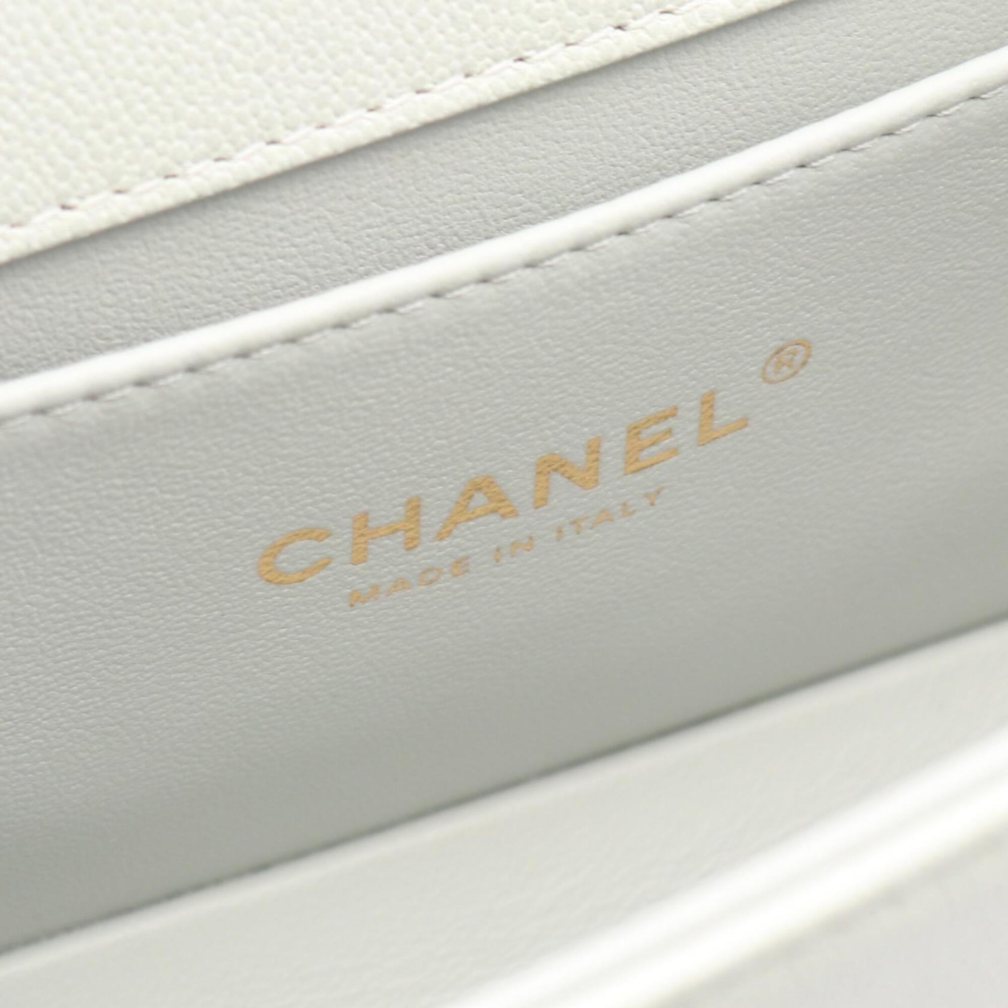 Chanel Blue Grained Calfskin Handbag Shoulder Bag (Pre-Owned)
