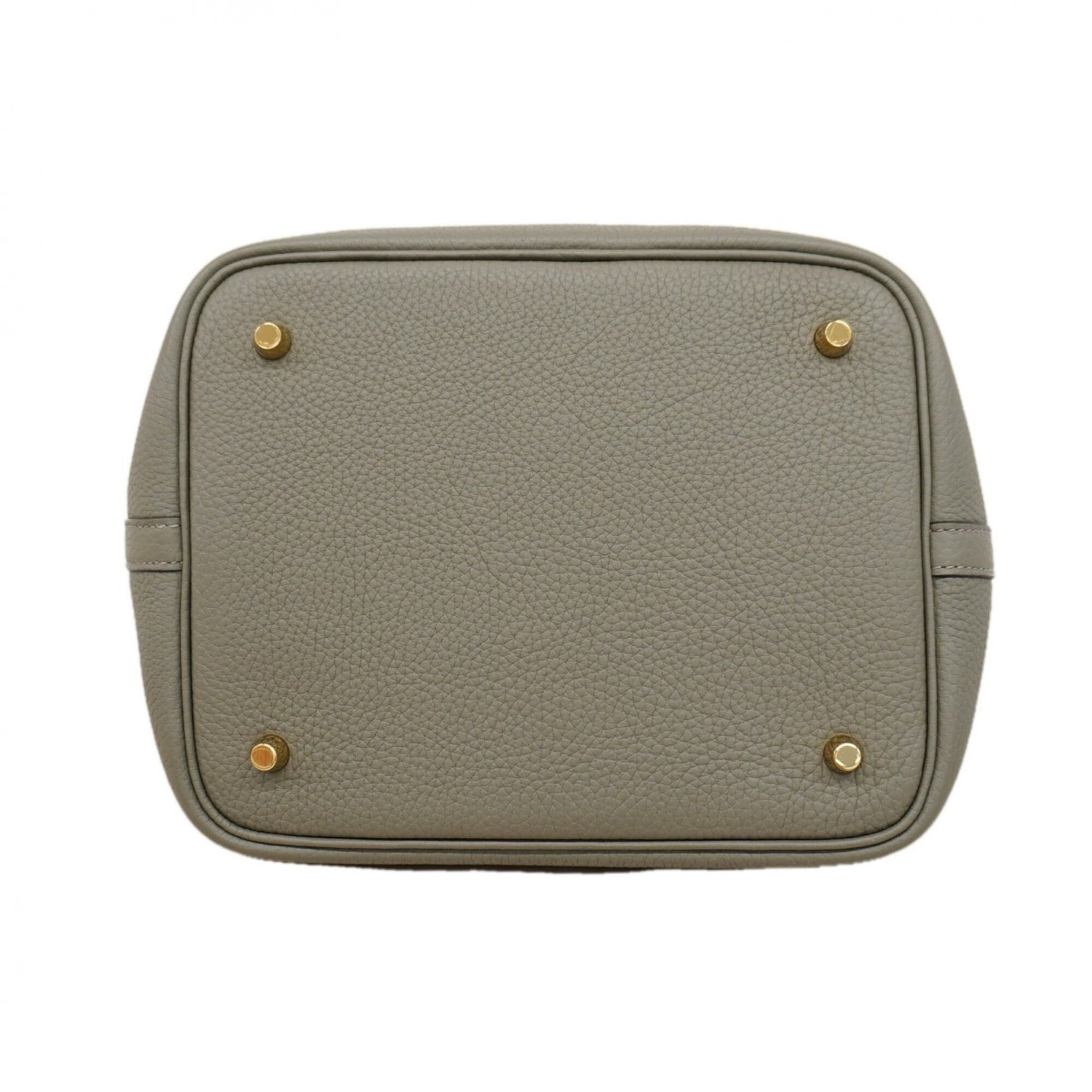 Hermes Gray Taurillon Clemence Leather Handbag (Pre-Owned)
