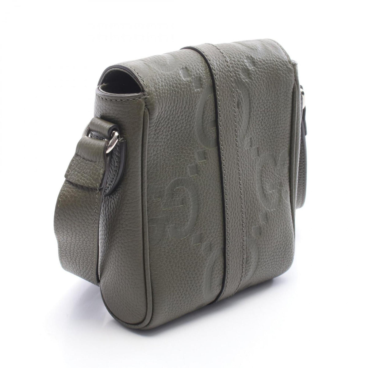 Gucci Khaki Leather Messenger Bag Shoulder Bag (Pre-Owned)