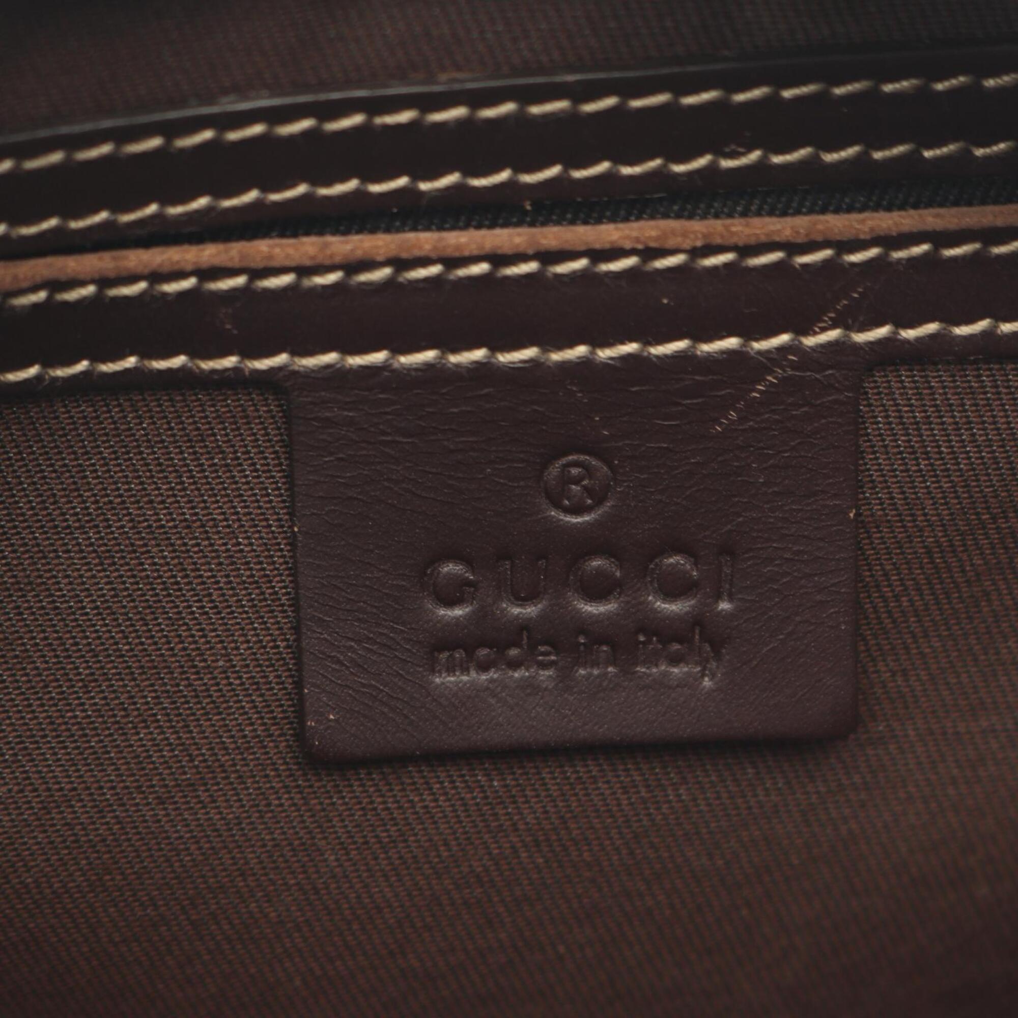Gucci Beige Brown Gg Supreme Leather Shoulder Bag (Pre-Owned)