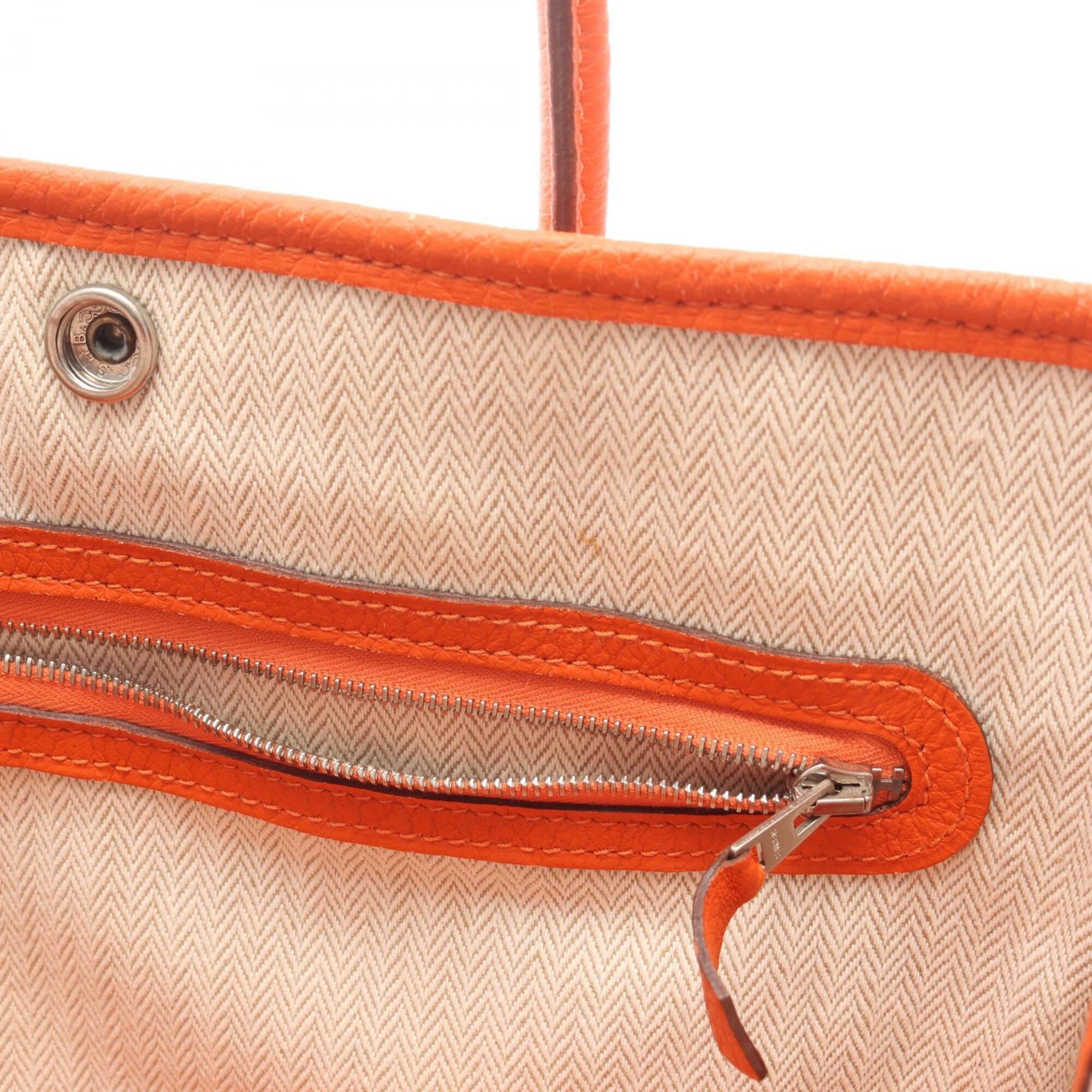 Hermes Orange Country Leather Handbag Tote Bag (Pre-Owned)