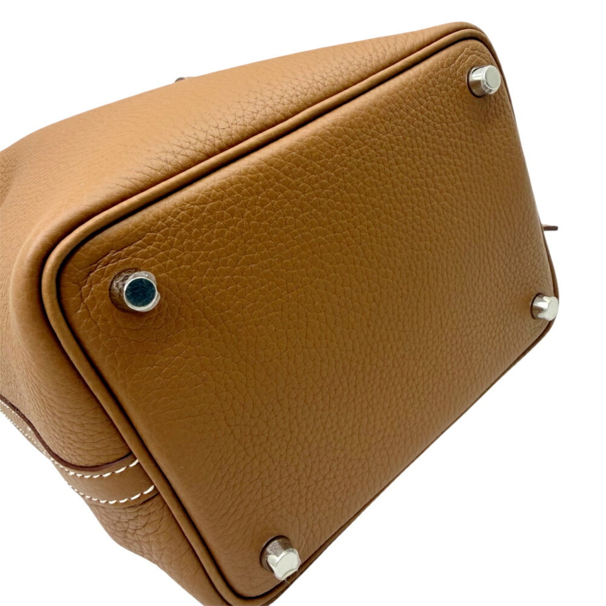 Hermes Gold Rose Sakura Taurillon Clemence Leather Handbag (Pre-Owned)