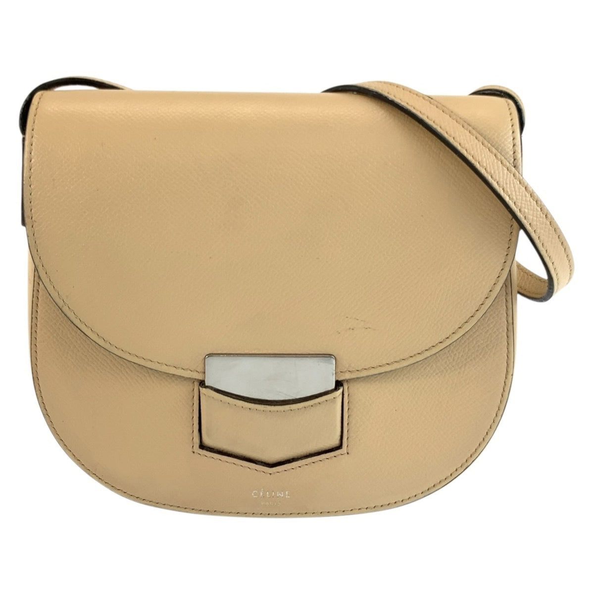 Celine Beige Leather Pochette Shoulder Bag (Pre-Owned)
