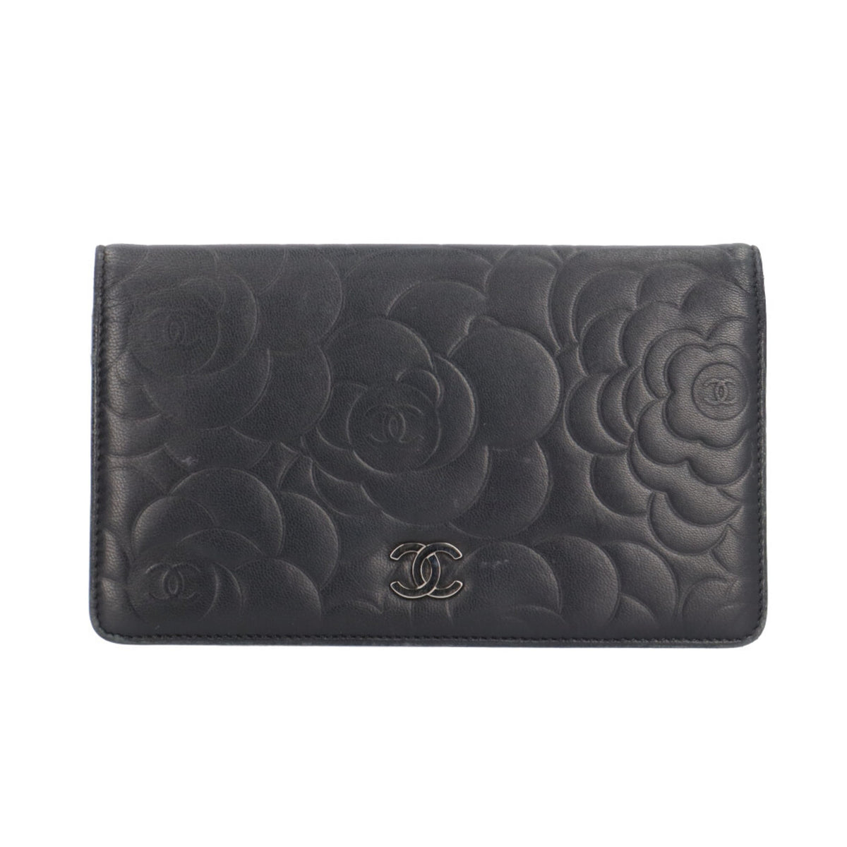 Chanel Black Leather Wallet (Bi-Fold) (Pre-Owned)