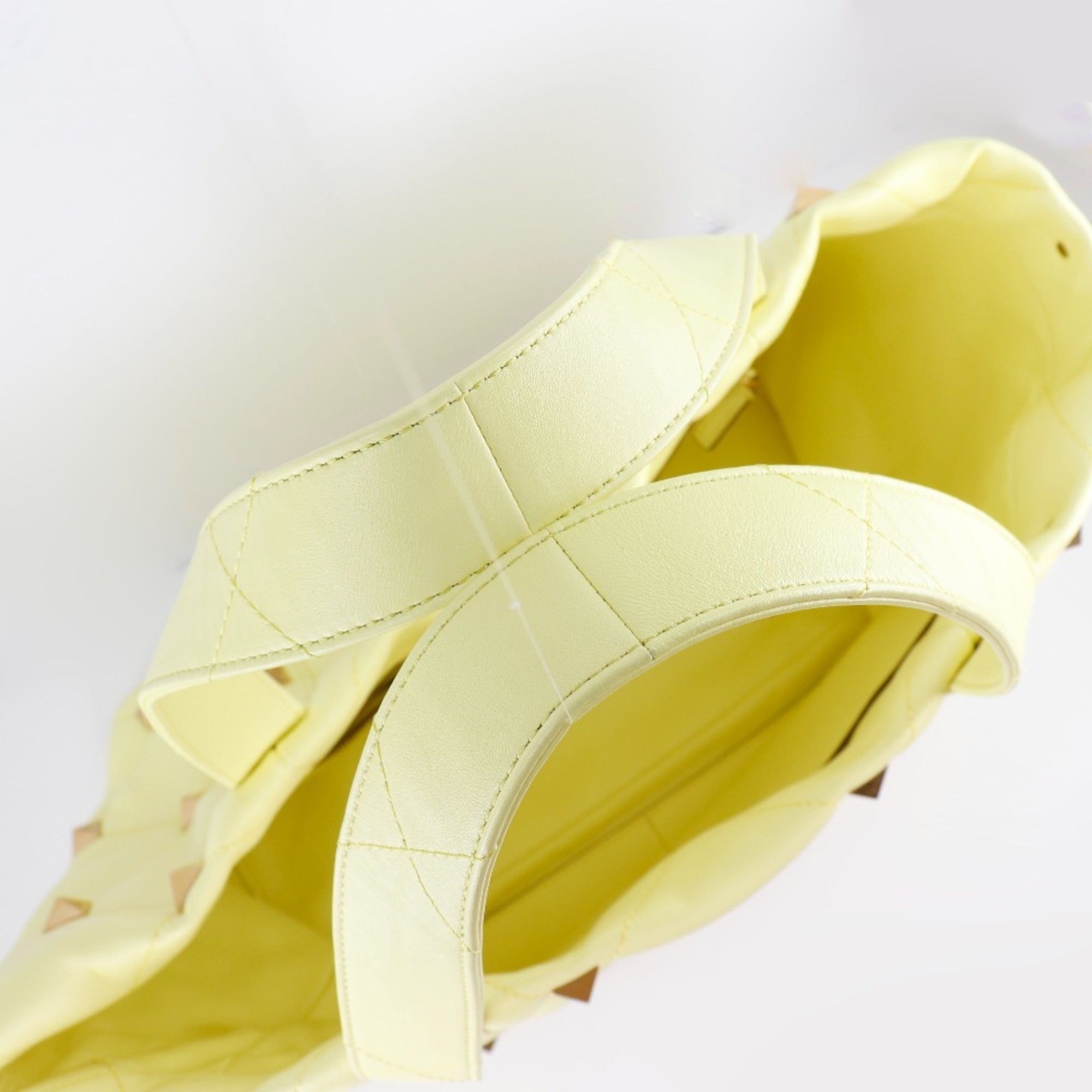Valentino Gold Yellow Leather Tote Bag (Pre-Owned)