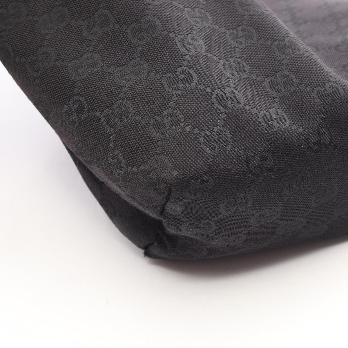 Gucci Black Canvas Leather Handbag Shoulder Bag (Pre-Owned)