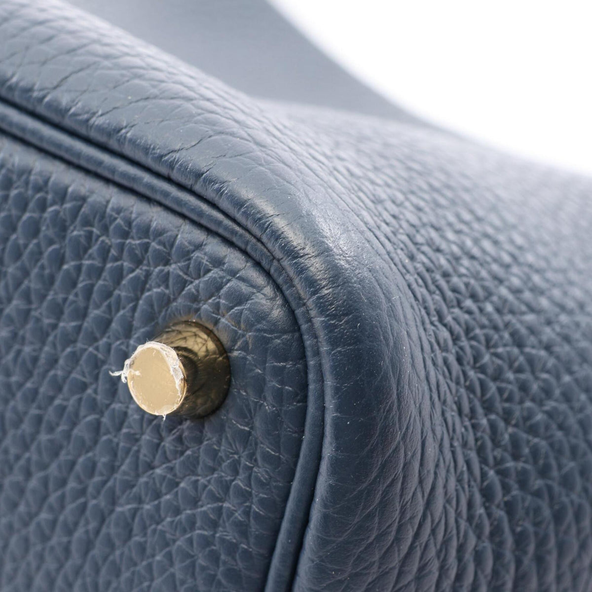Hermes Navy Taurillon Clemence Leather Handbag (Pre-Owned)