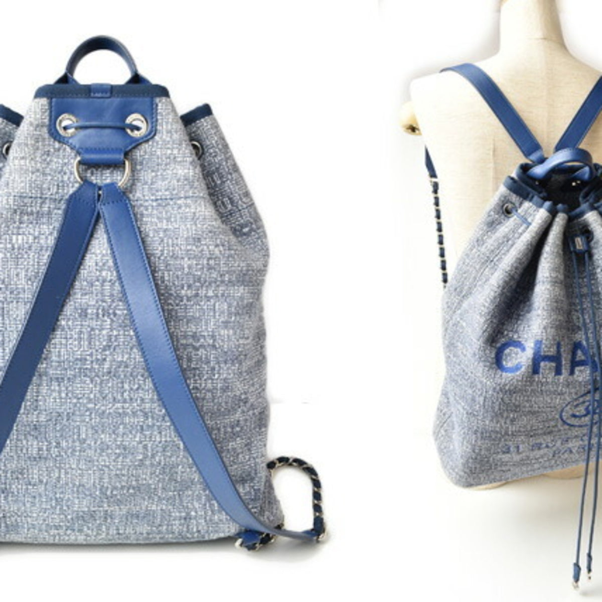 Chanel Cotton Canvas Denim Backpack (Pre-Owned)
