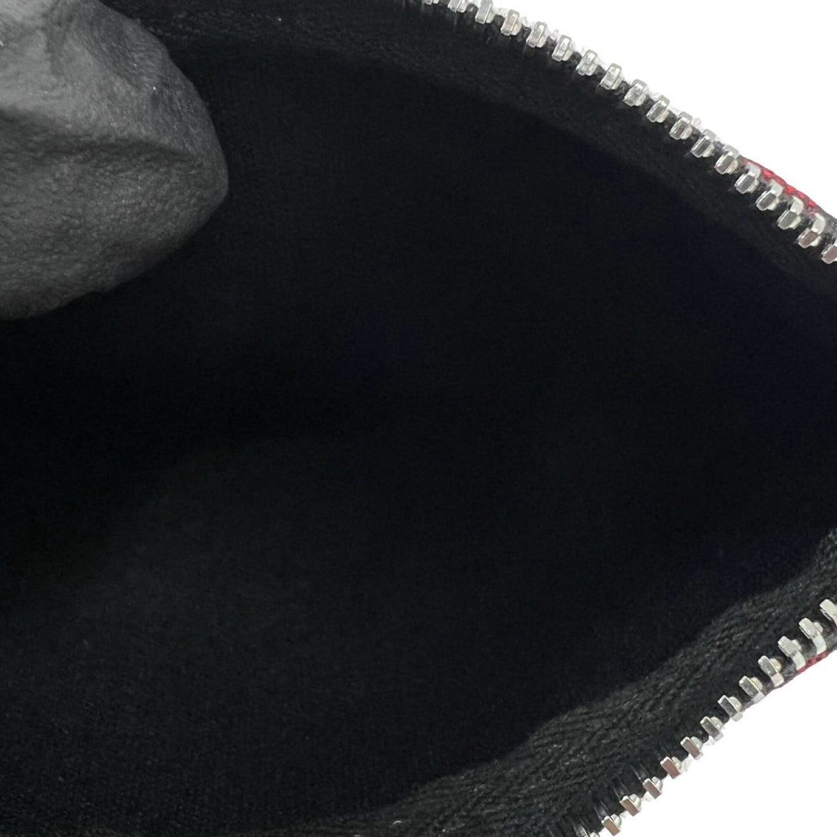Fendi Black Red Color Canvas Leather Handbag Pouch Tote Bag (Pre-Owned)
