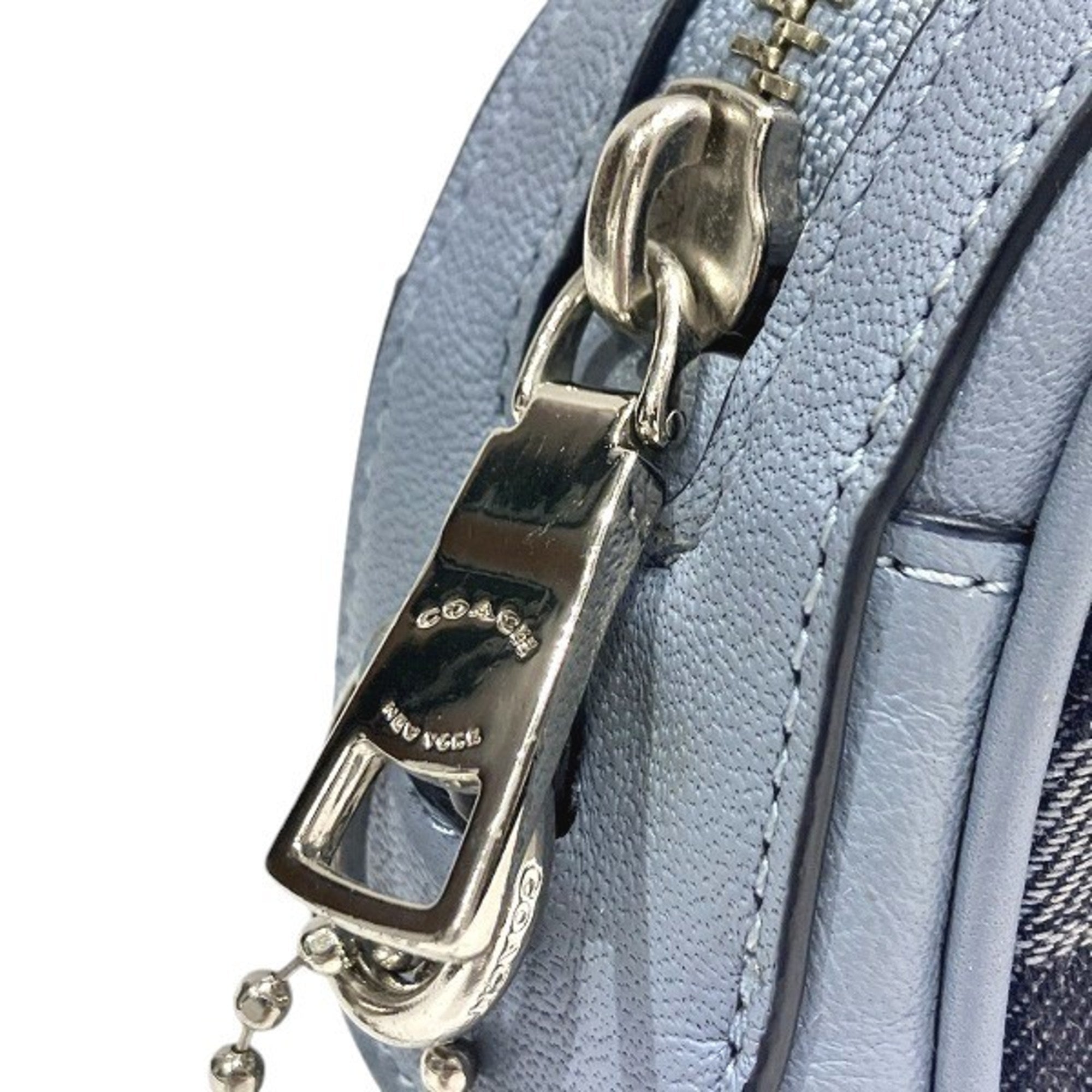 Coach Blue Canvas Leather Shoulder Bag (Pre-Owned)